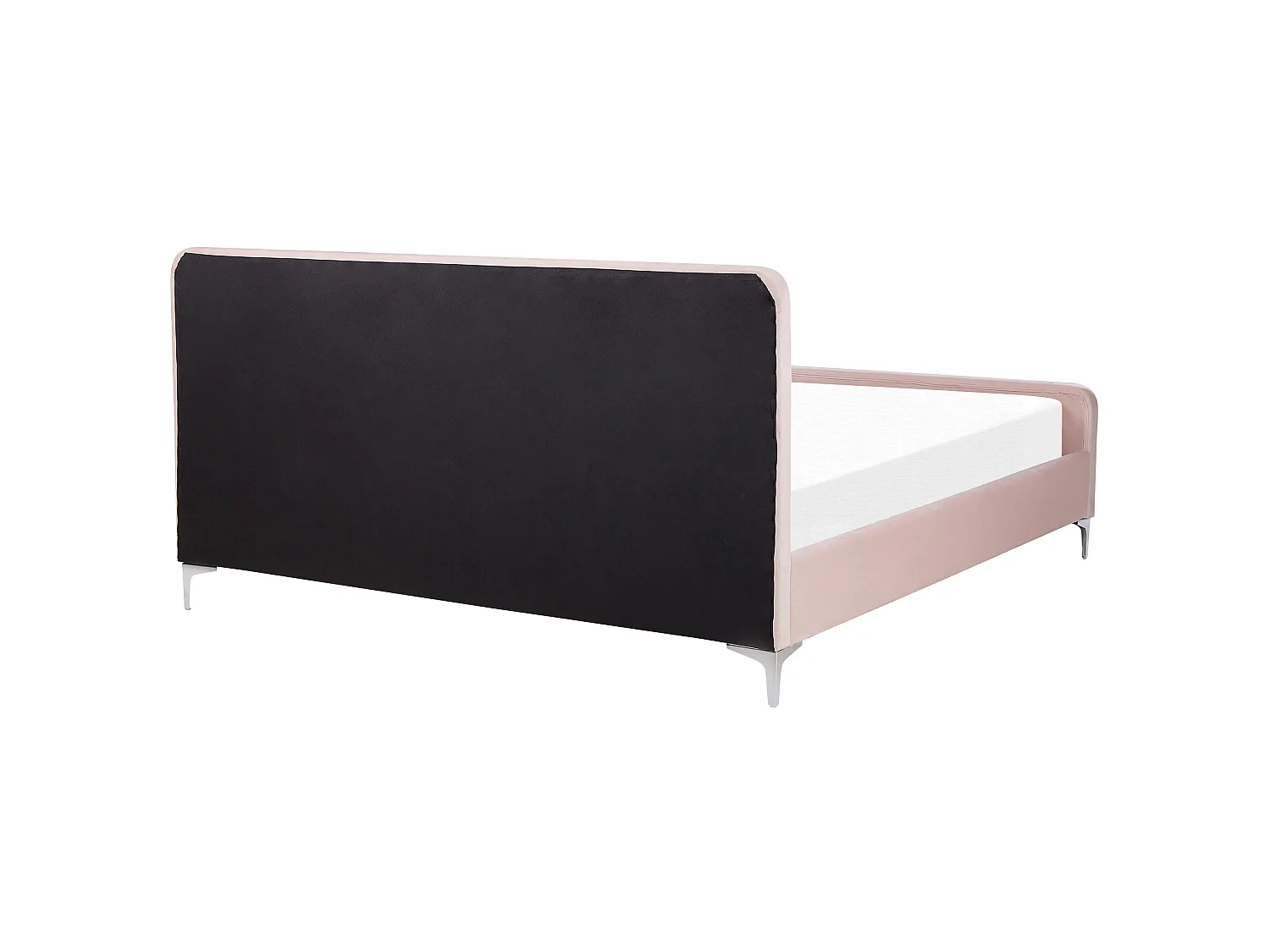 Lit avec sommier Velours LUNAN 180 x 200 cm Rose pastel