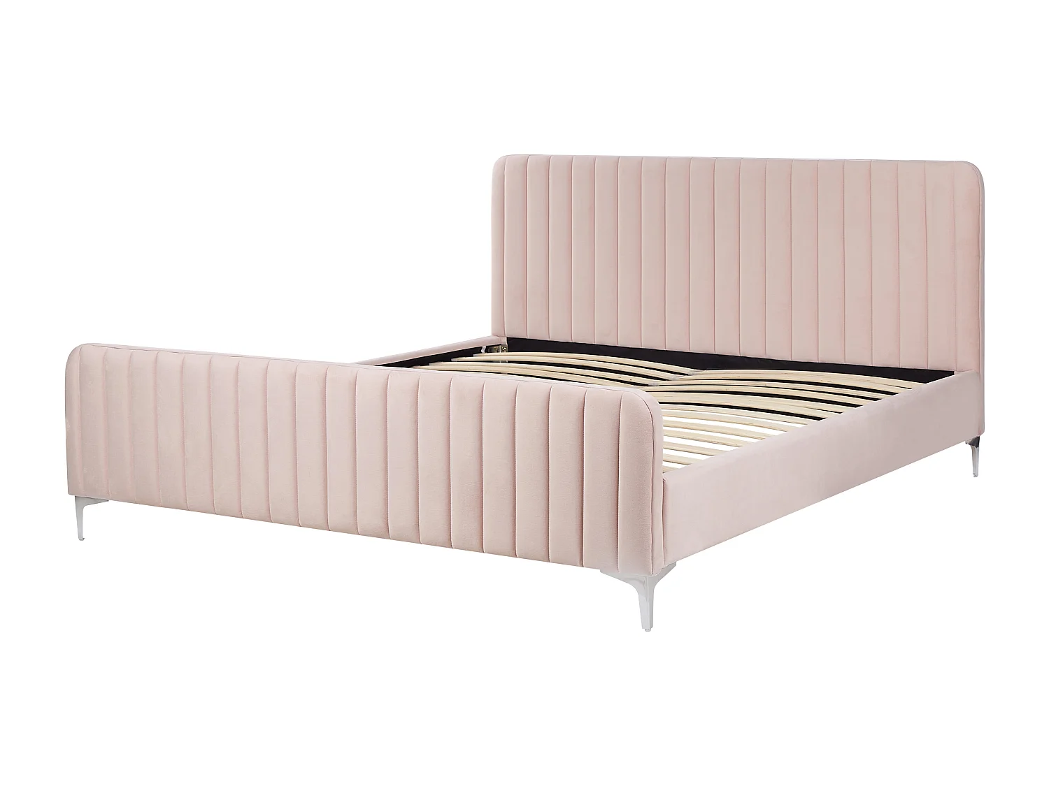 Bed Fluweel LUNAN 180 x 200 cm Pastelroze