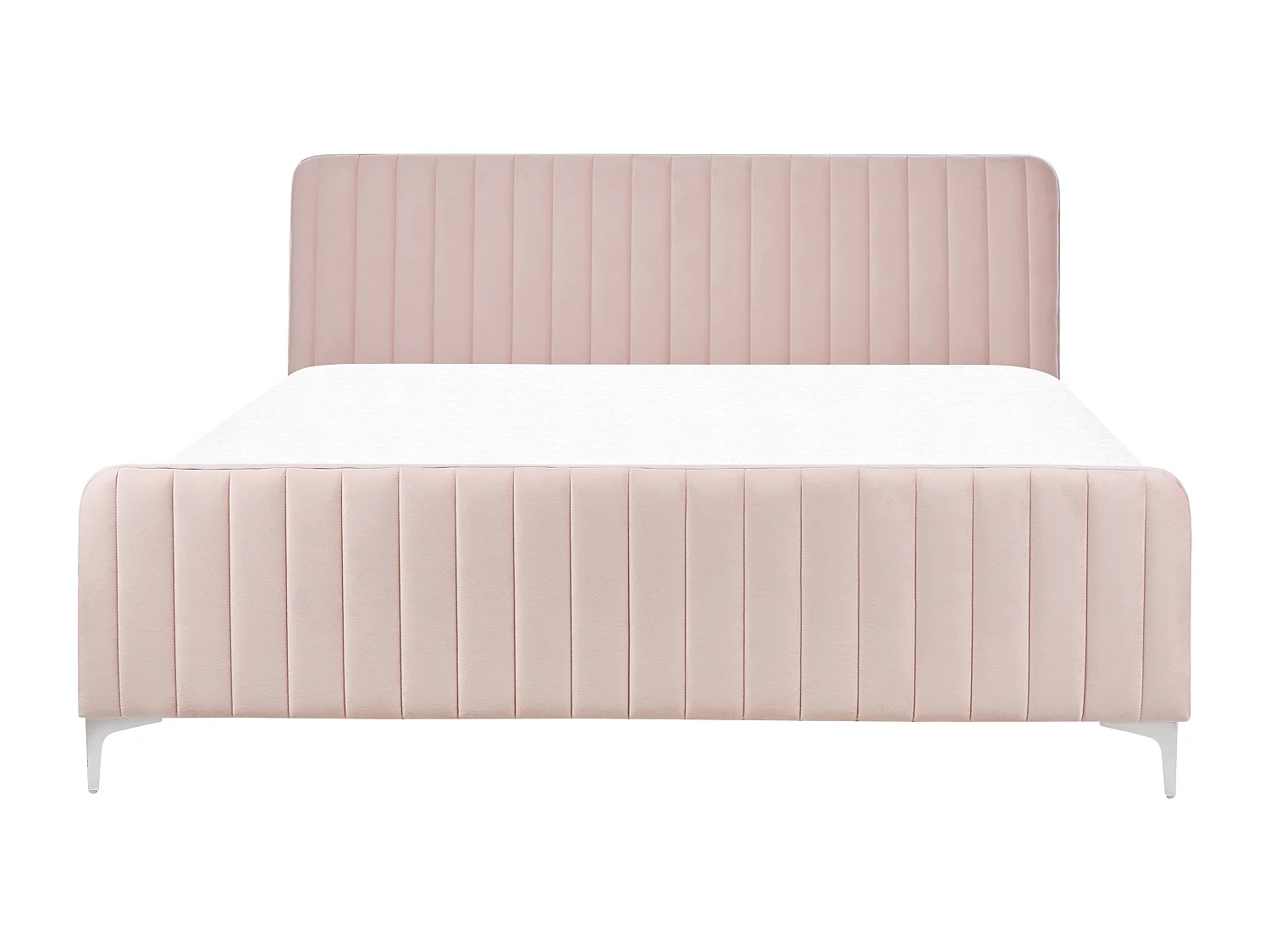 Bed Fluweel LUNAN 180 x 200 cm Pastelroze