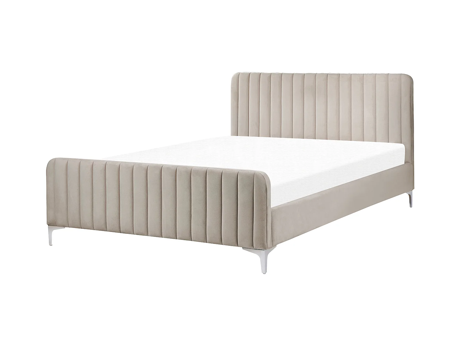 Lit avec sommier Velours LUNAN 140 x 200 cm Taupe