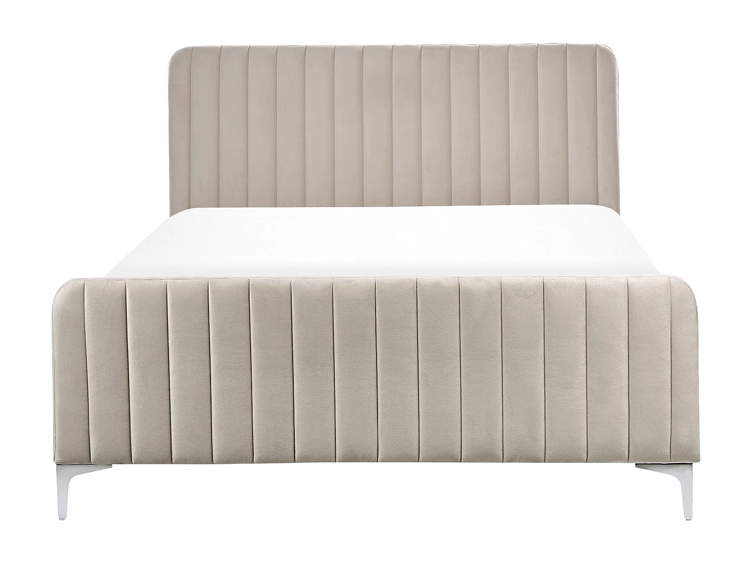 Bed Fluweel LUNAN 140 x 200 cm Taupe