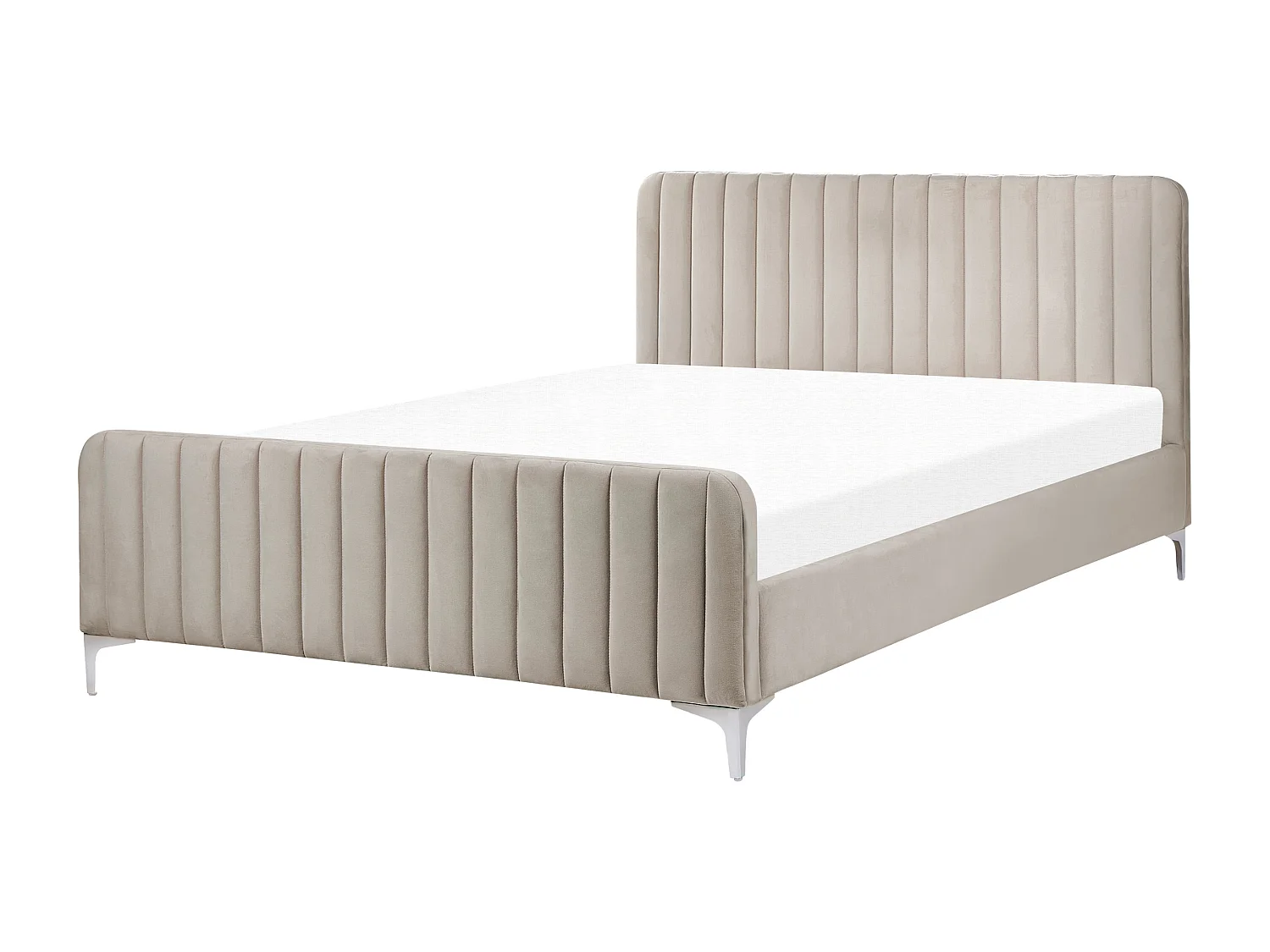 Bett mit Lattenrost Samtstoff LUNAN 140 x 200 cm Taupe