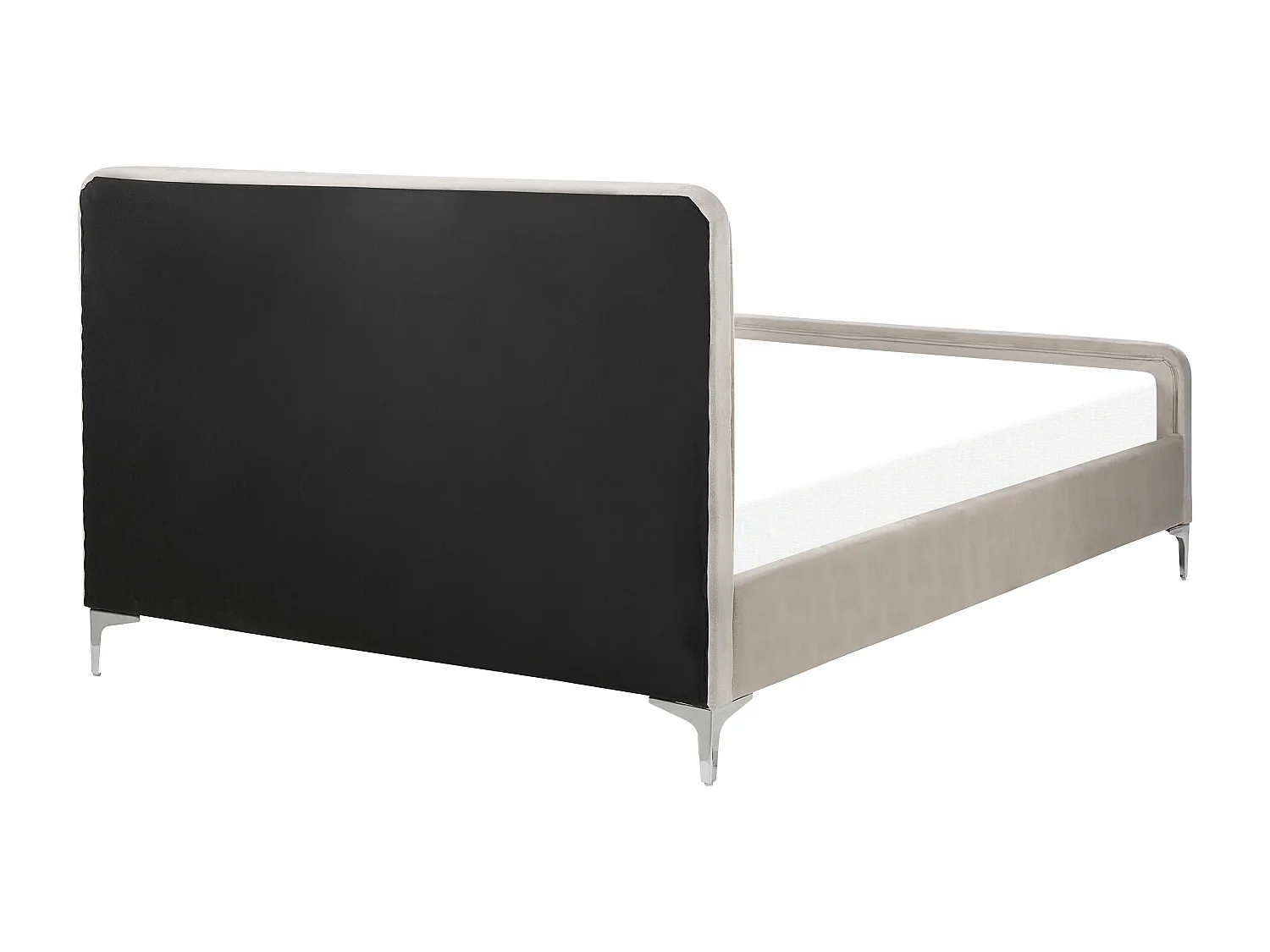 Bett mit Lattenrost Samtstoff LUNAN 140 x 200 cm Taupe