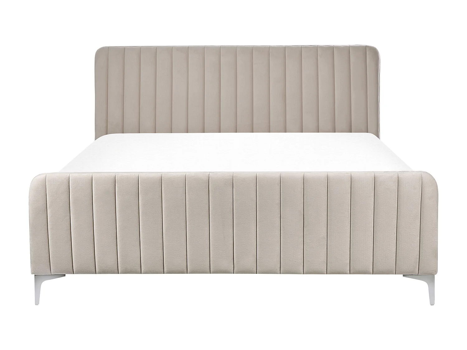 Bed Fluweel LUNAN 160 x 200 cm Taupe
