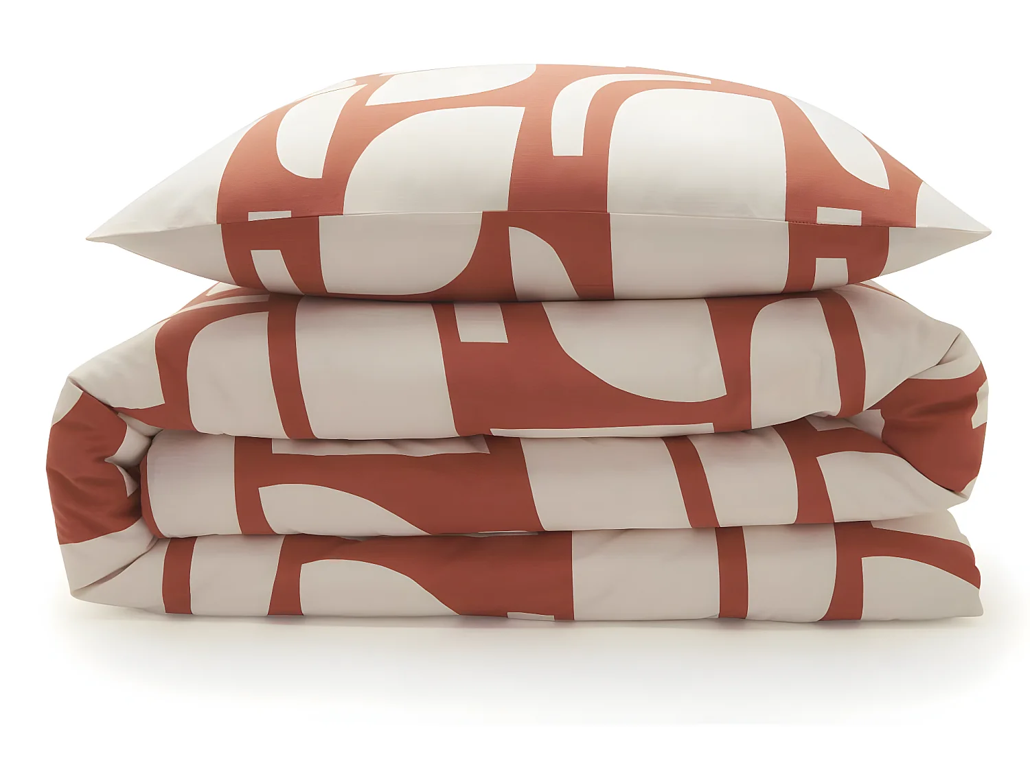 Parure de lit 2 personnes géométrique bicolore 240x220cm