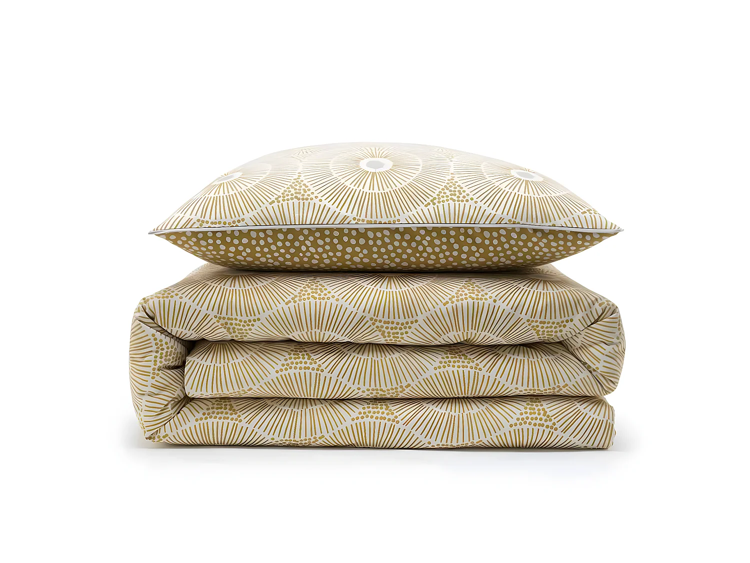 Parure de lit 2 personnes graphique réversible à pois 260x240cm