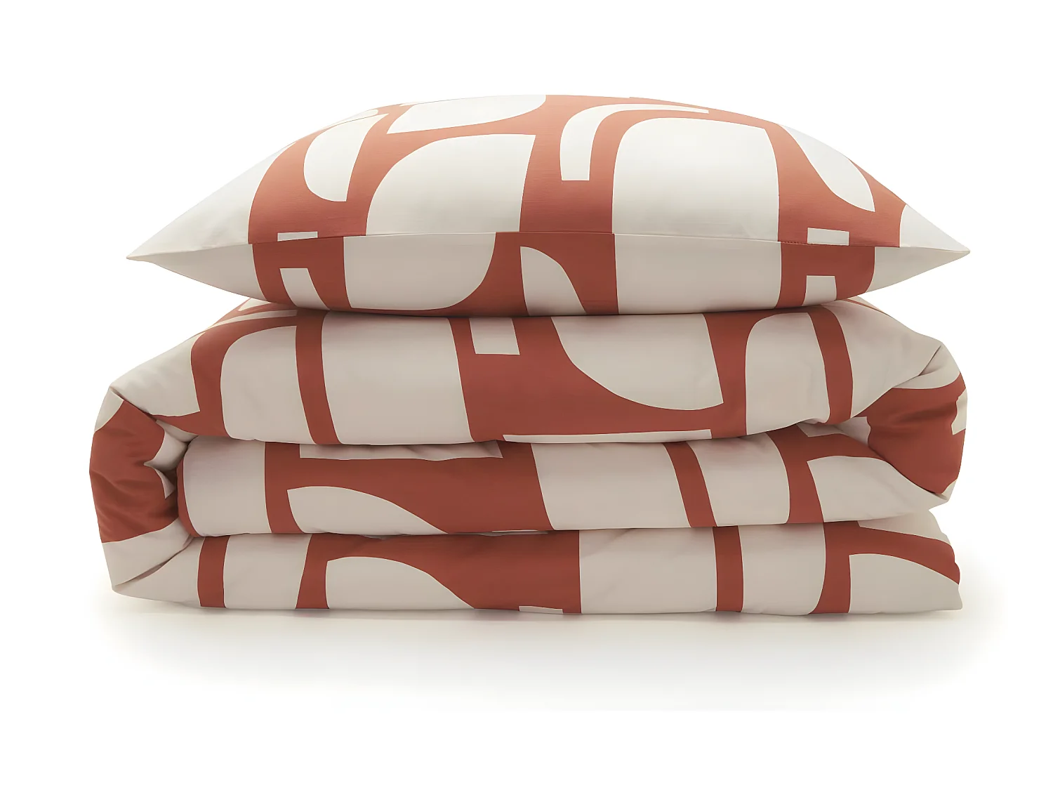 Parure de lit 2 personnes géométrique bicolore 260x240cm