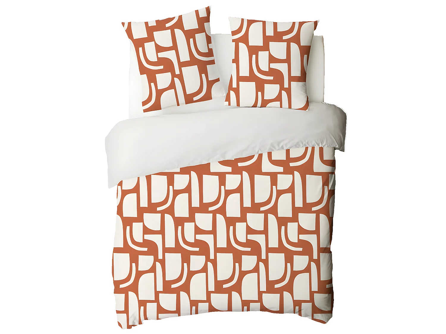 Parure de lit 2 personnes géométrique bicolore 260x240cm