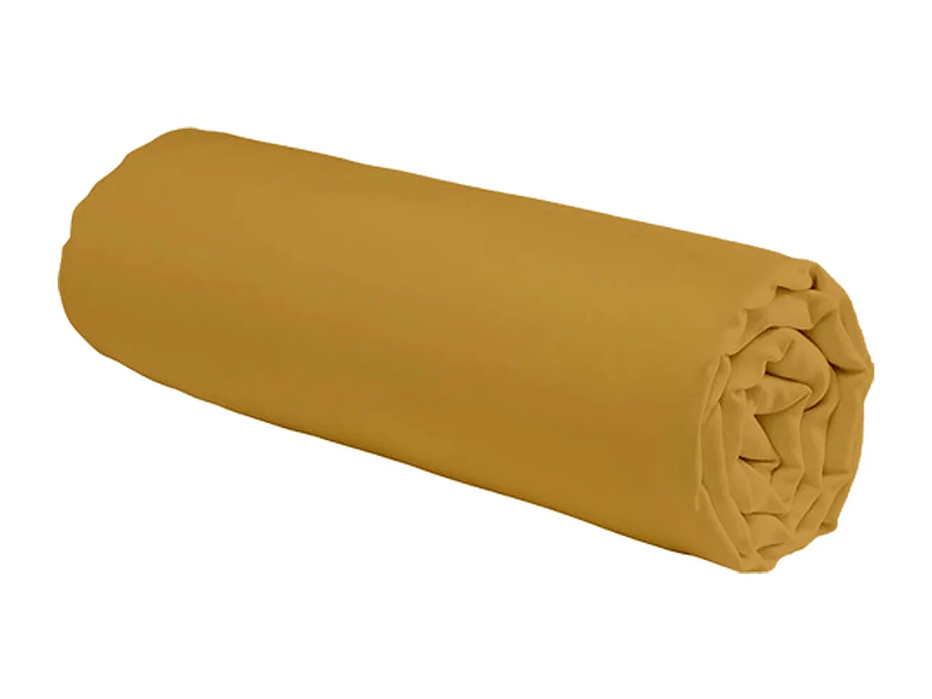 Drap housse uni en coton 57 fils miel 140x200cm