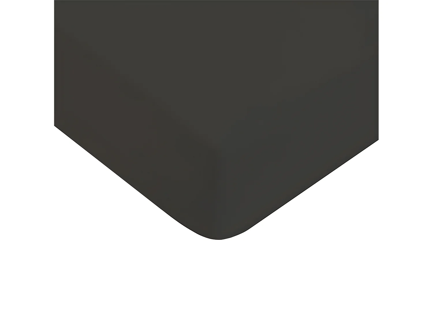 Drap housse uni en coton 57 fils anthracite 180x200cm
