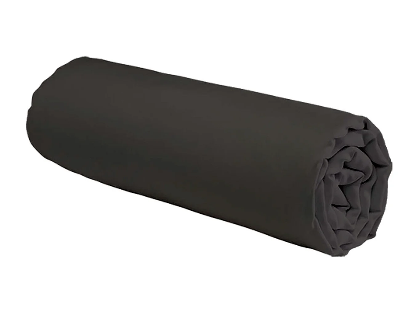 Drap housse uni en coton 57 fils anthracite 180x200cm