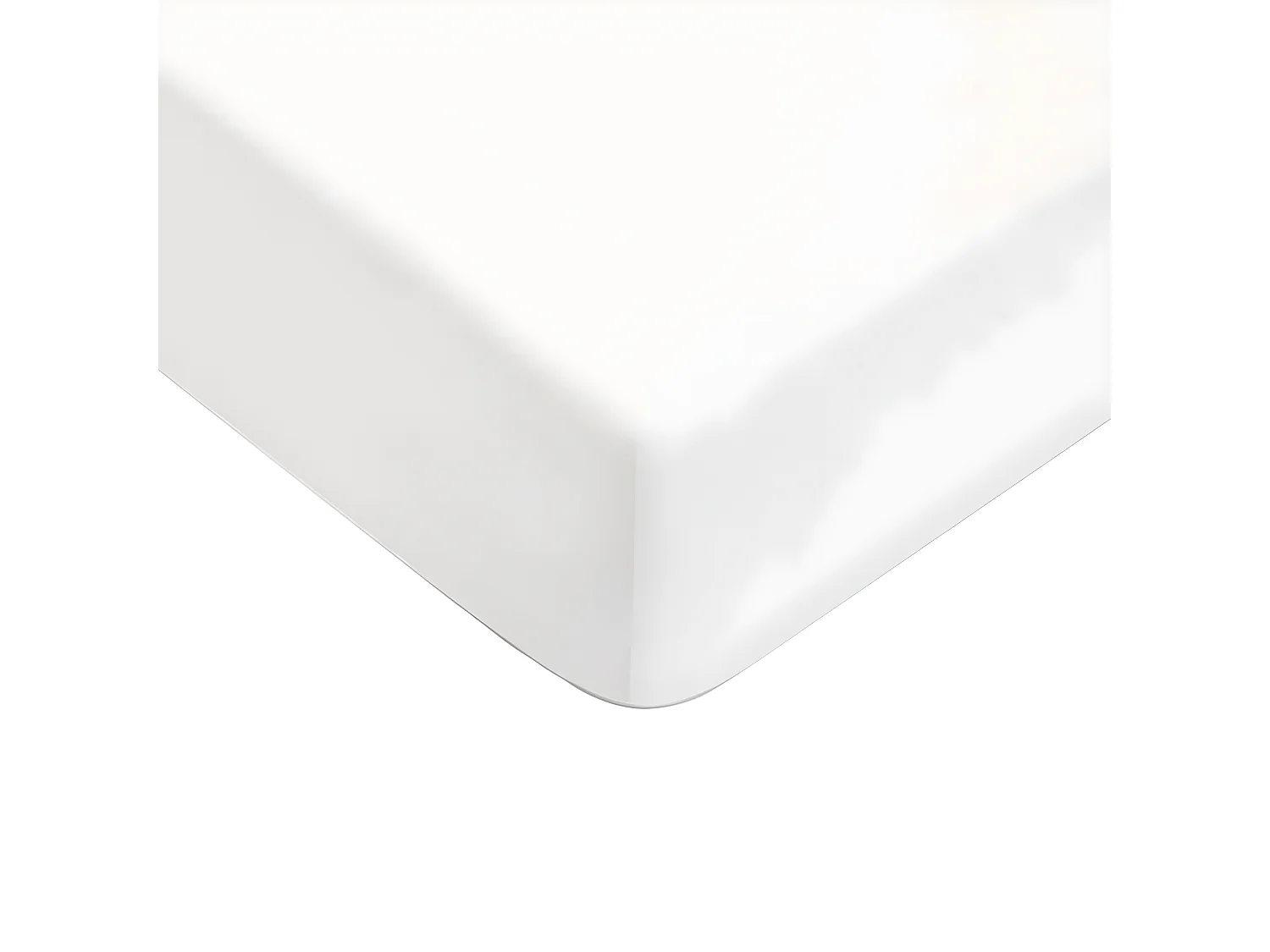 Drap housse uni en coton 57 fils blanc 140x200cm