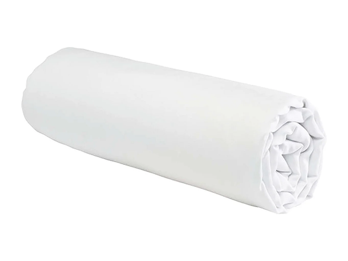 Drap housse uni en coton 57 fils blanc 140x200cm