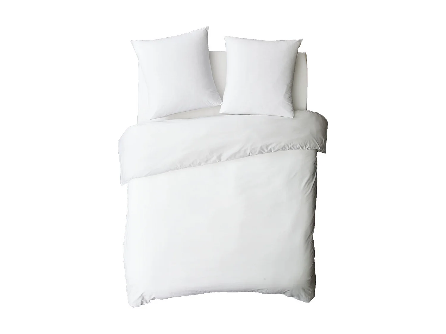 Drap housse uni en coton 57 fils blanc 140x200cm
