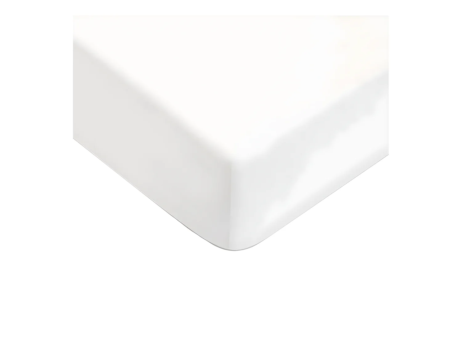 Drap housse uni en coton 57 fils blanc 180x200cm