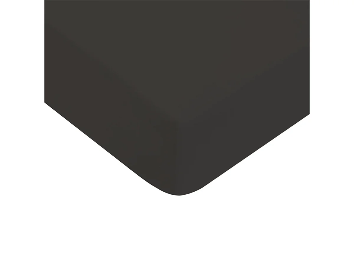 Drap housse uni en coton 57 fils anthracite 140x200cm