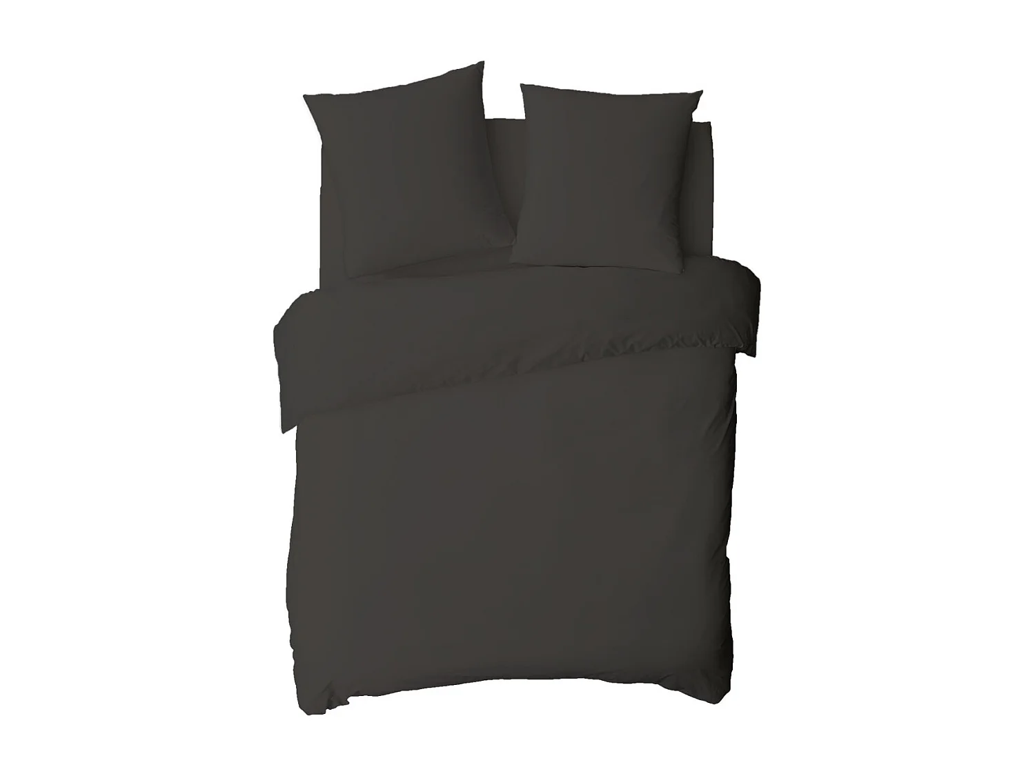 Drap housse uni en coton 57 fils anthracite 140x200cm