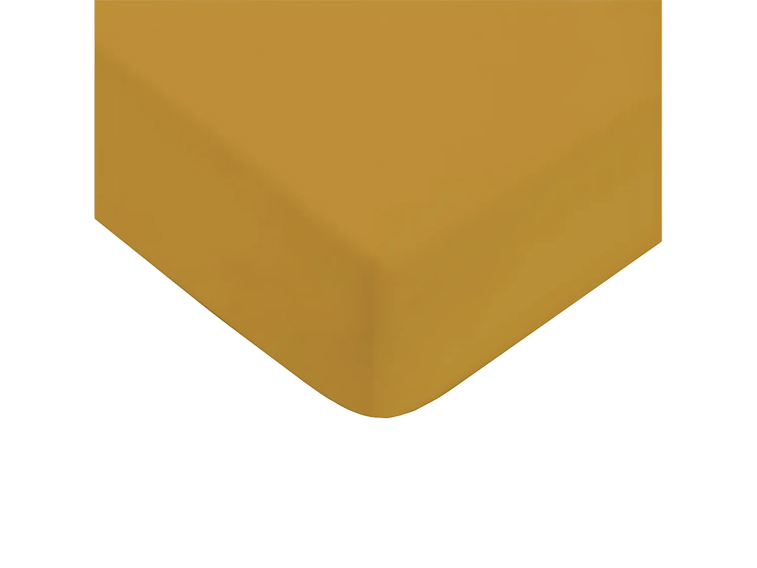 Drap housse uni en coton 57 fils miel 180x200cm