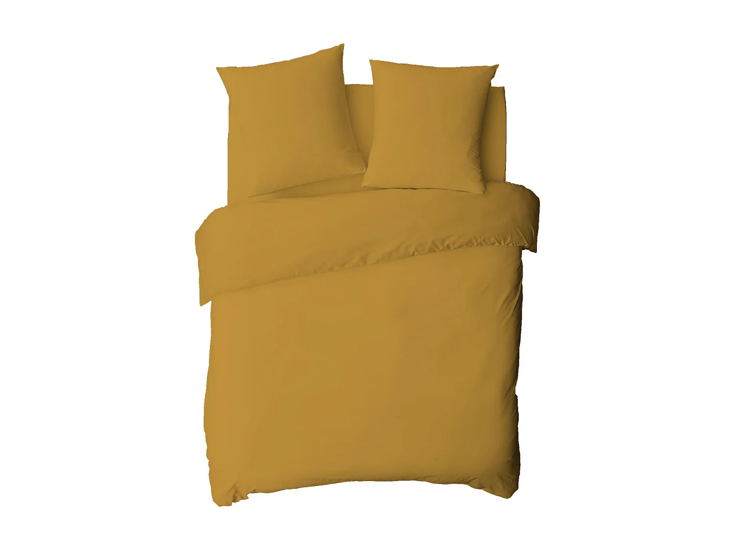 Drap housse uni en coton 57 fils miel 180x200cm