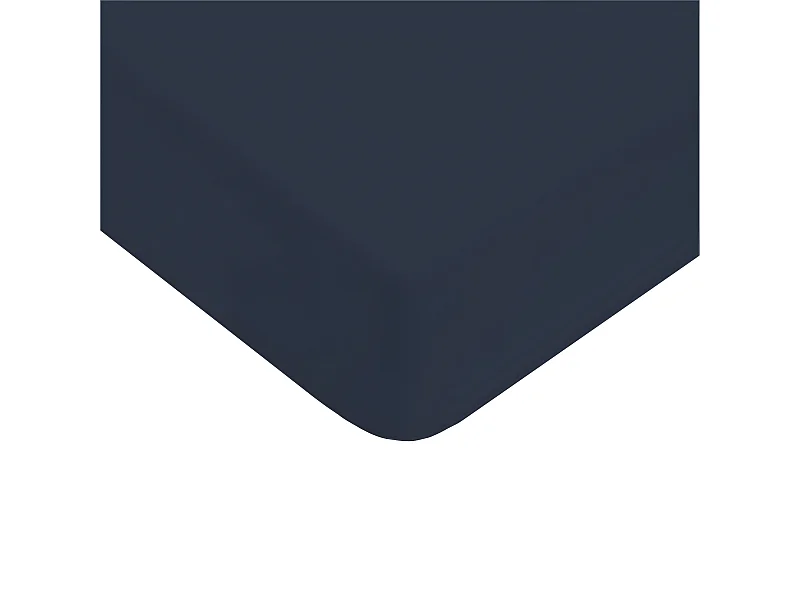 Drap housse uni en coton 57 fils encre 180x200cm