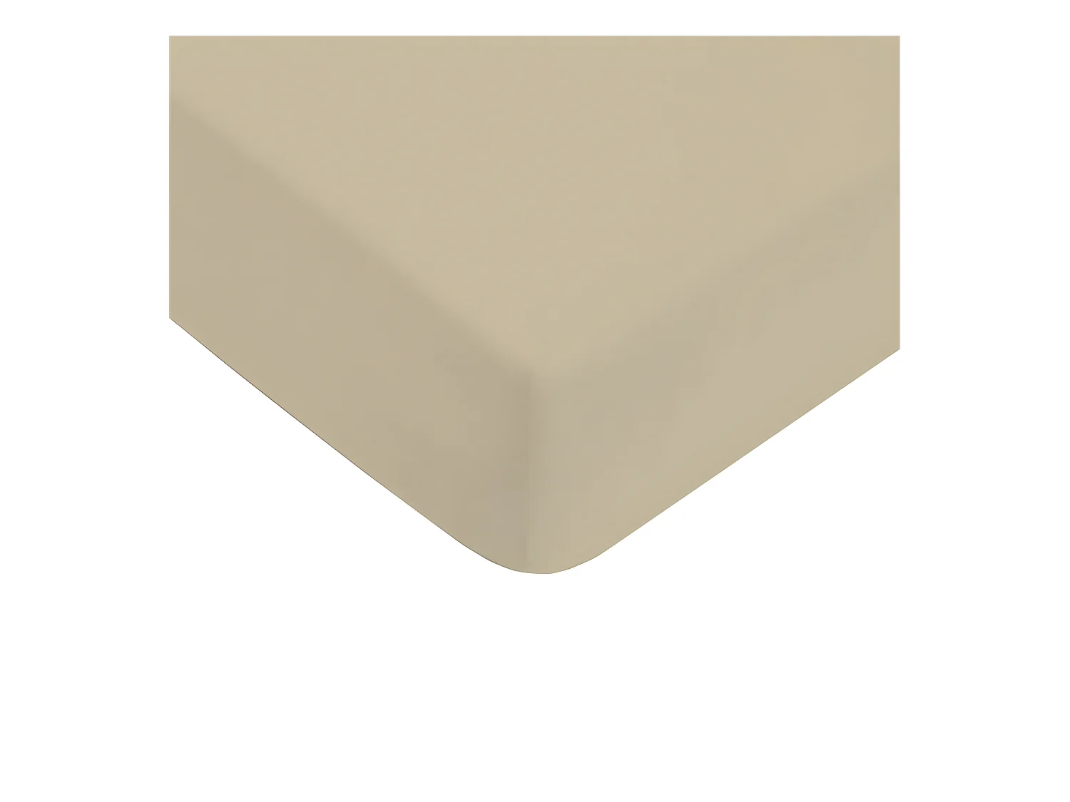 Drap housse uni en coton 57 fils beige 180x200cm