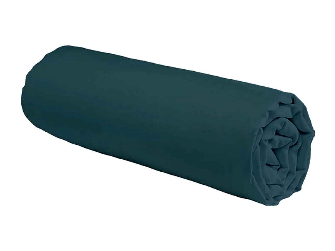 Drap housse uni en coton 57 fils pétrole 140x200cm