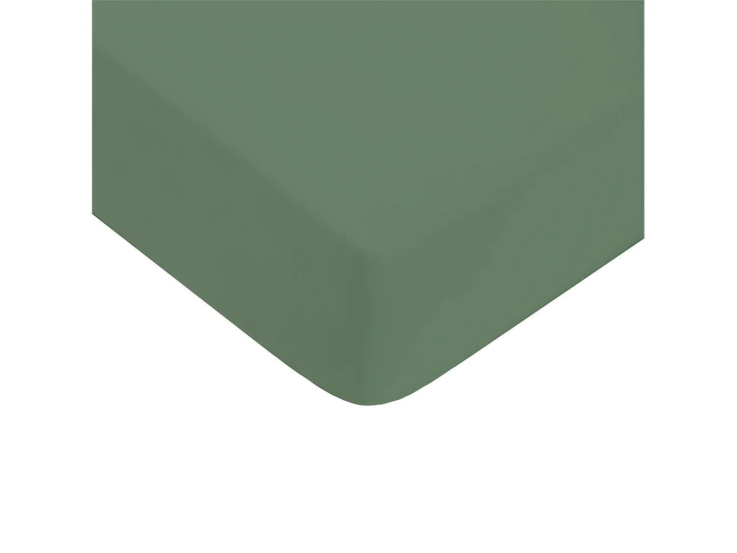 Drap housse uni en coton 57 fils eucalyptus 160x200cm