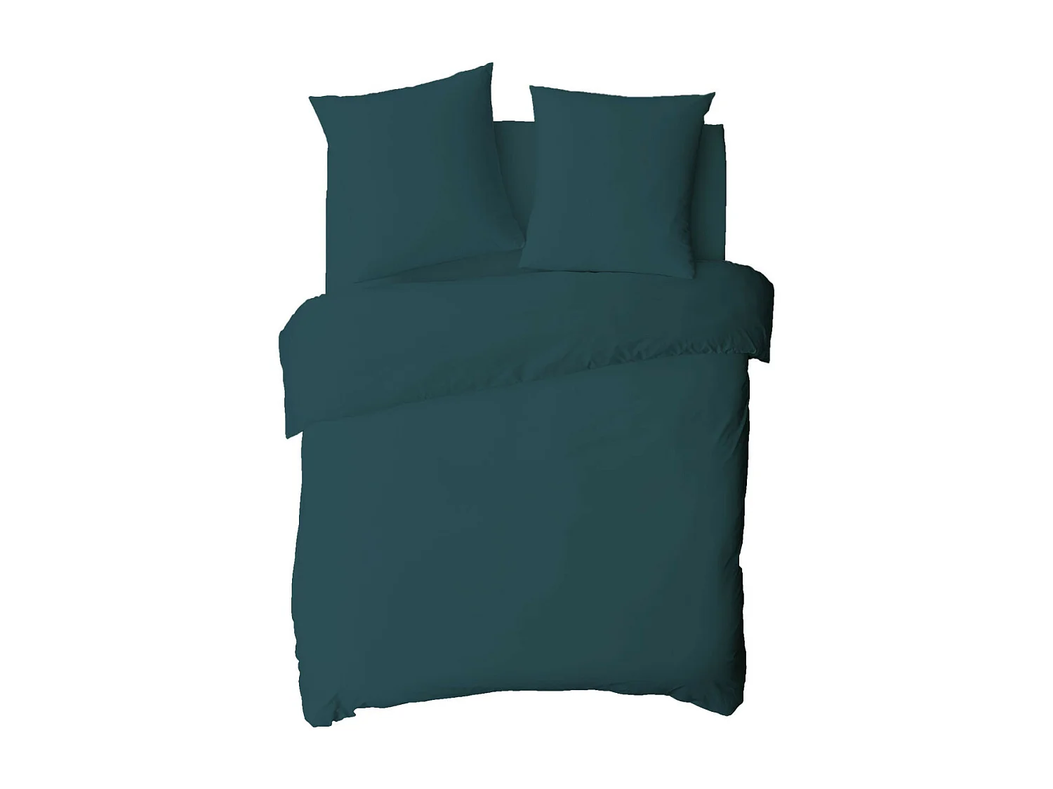 Drap housse uni en coton 57 fils pétrole 160x200cm