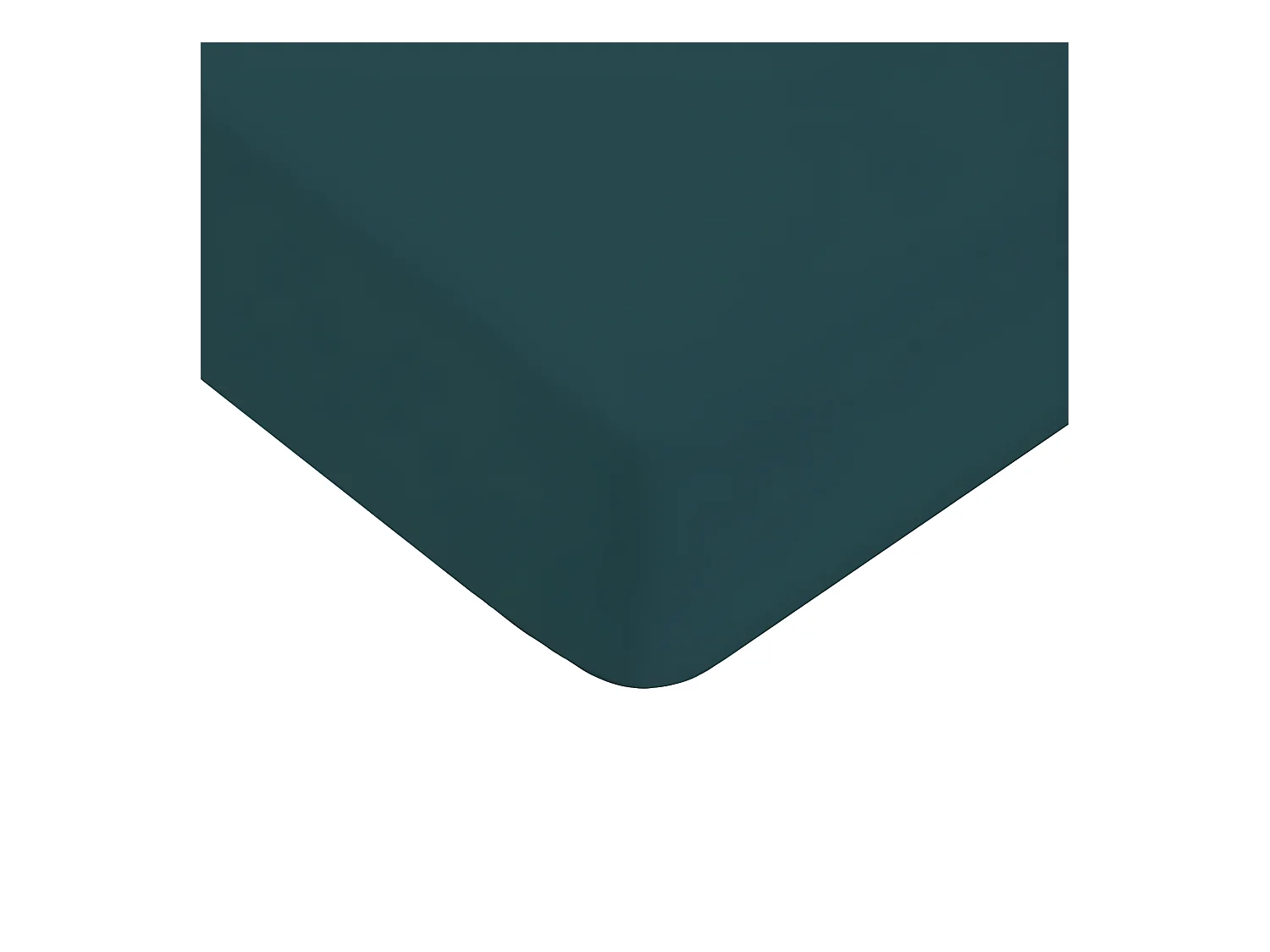 Drap housse uni en coton 57 fils pétrole 160x200cm