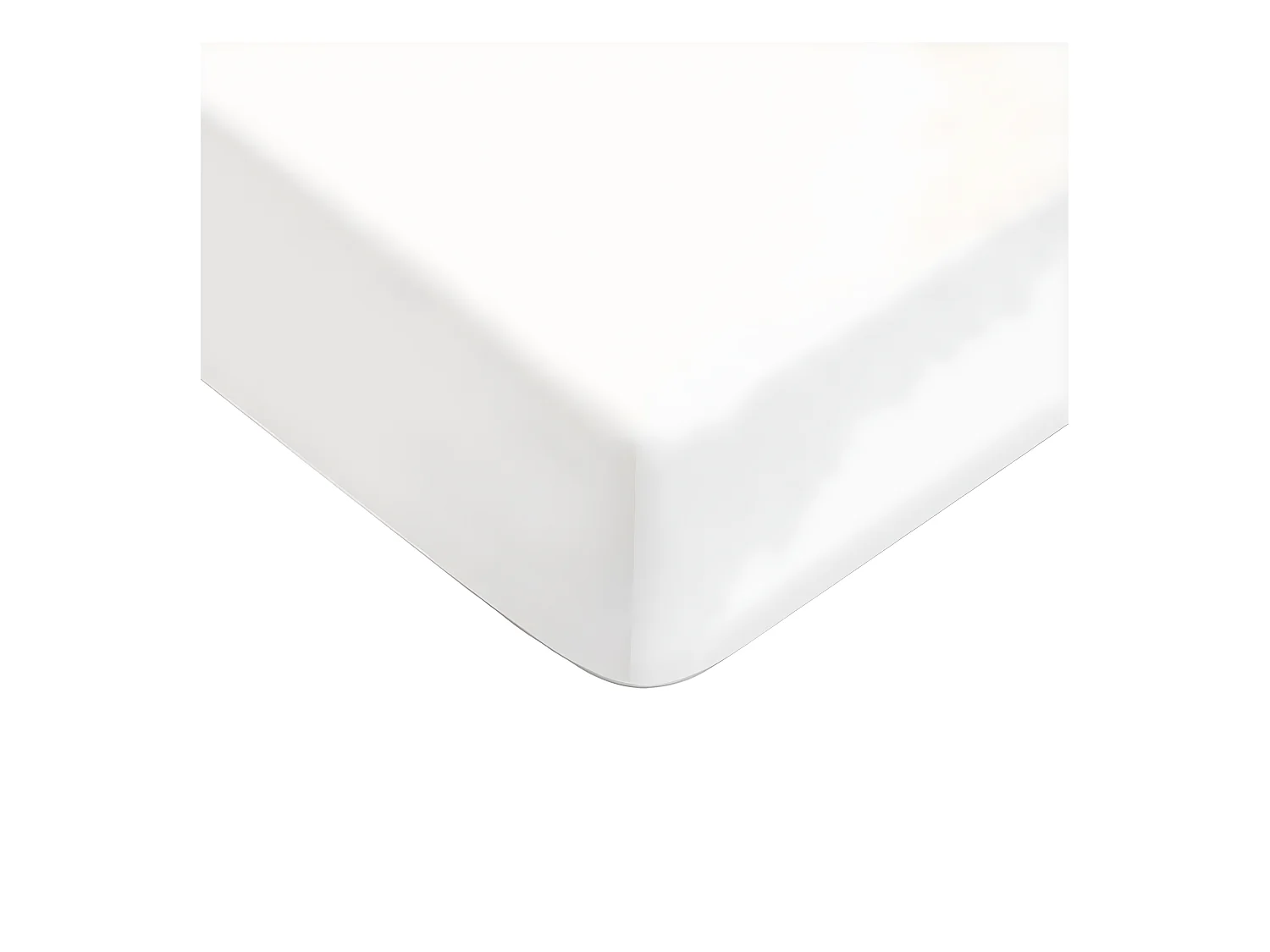 Drap housse uni en coton 57 fils blanc 160x200cm