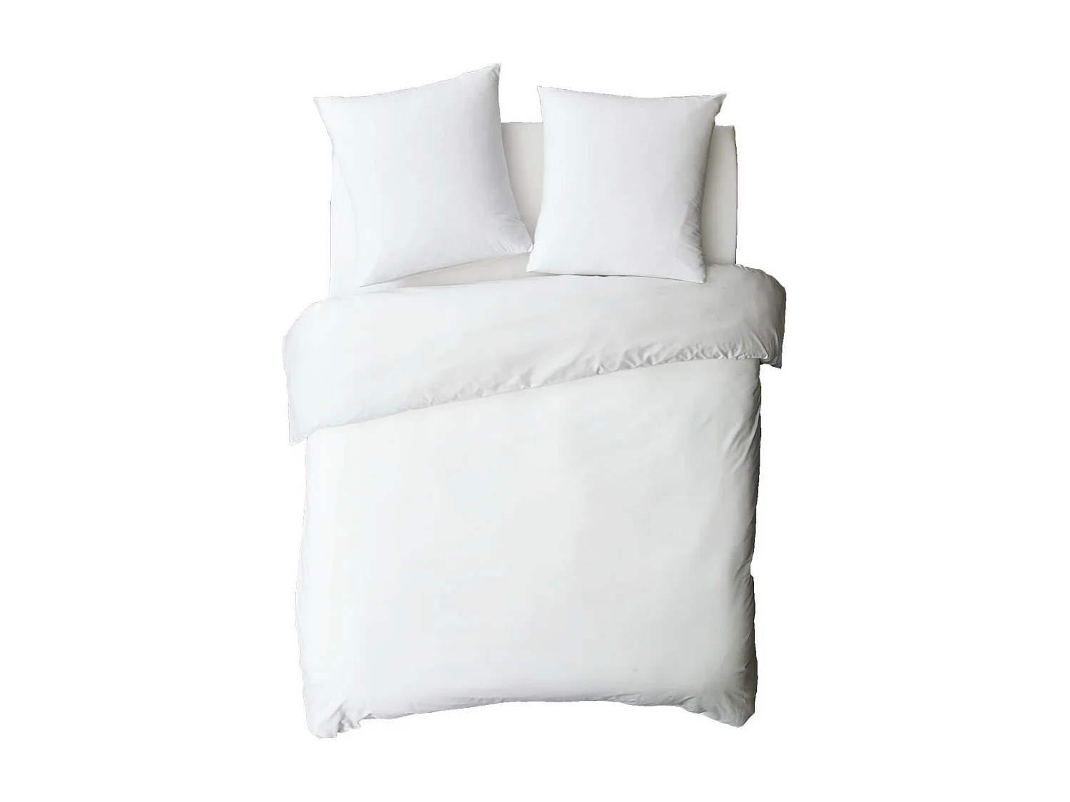 Drap housse uni en coton 57 fils blanc 160x200cm