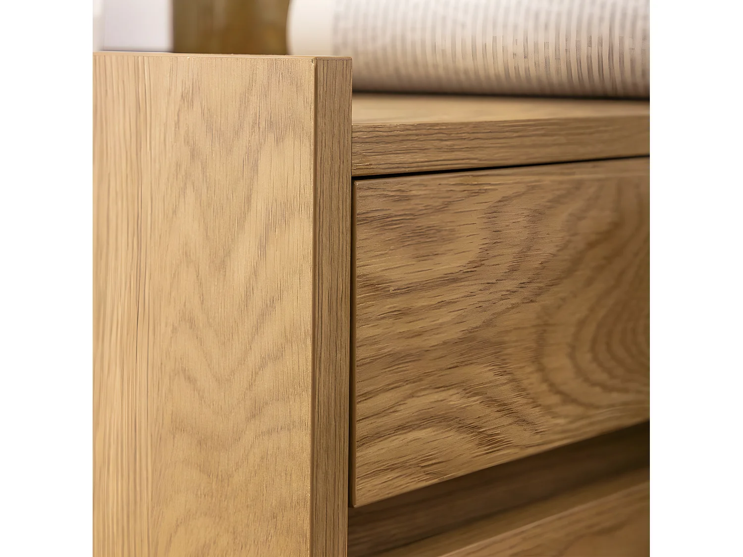 Since - Table de chevet 2 tiroirs en bois - Bois clair