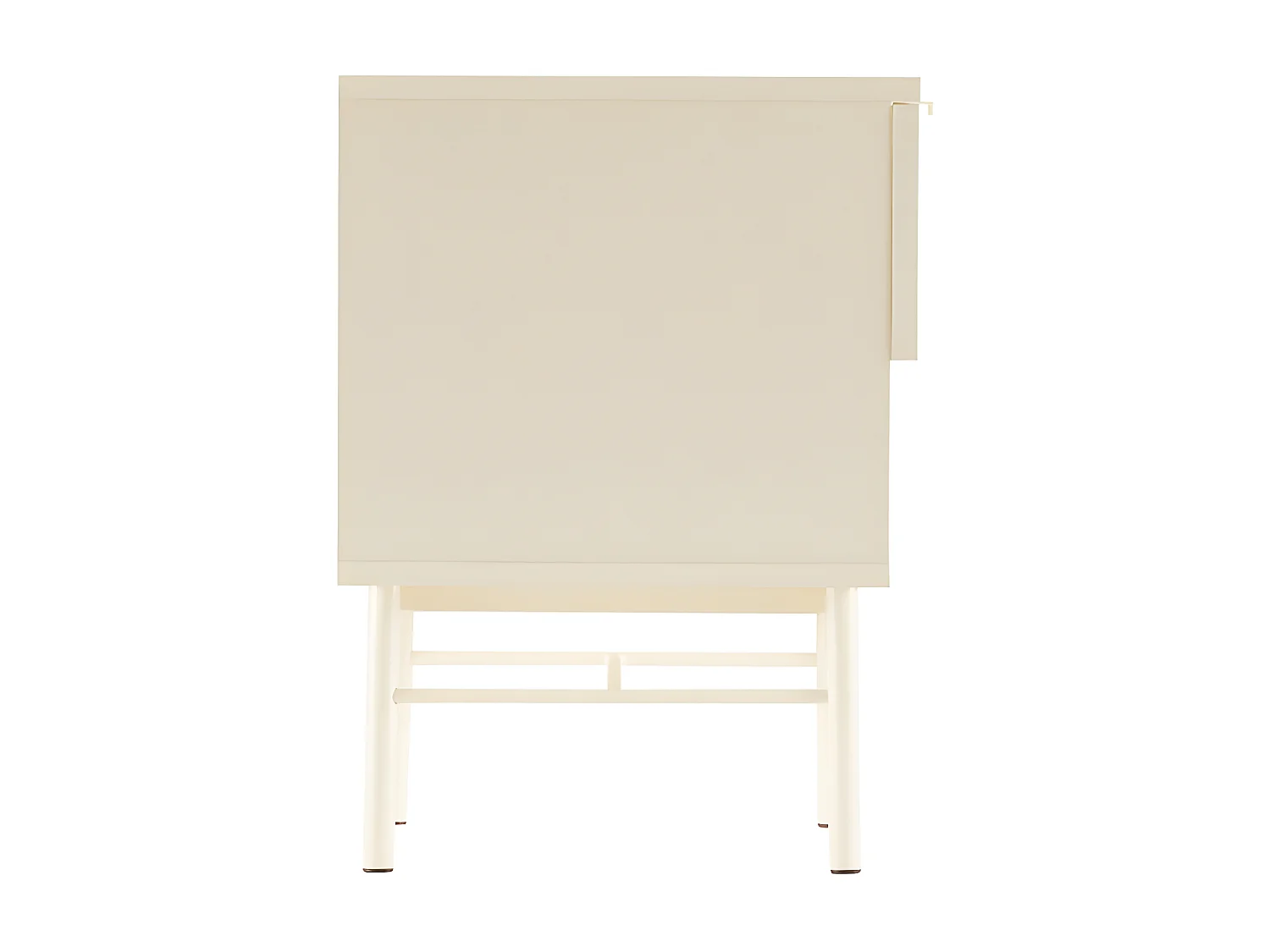 Molly - Table de chevet 1 tiroir, 1 niche en bois et métal - Crème