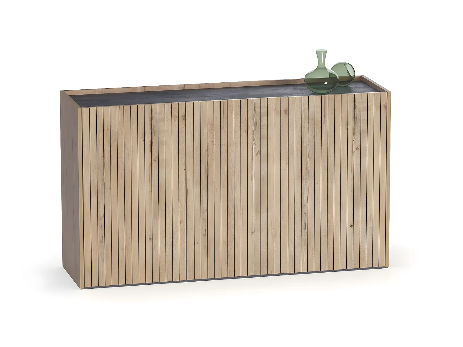 Buffet, commode de salon coloris chêne doré - L. 140 x L. 40 x H. 80  cm