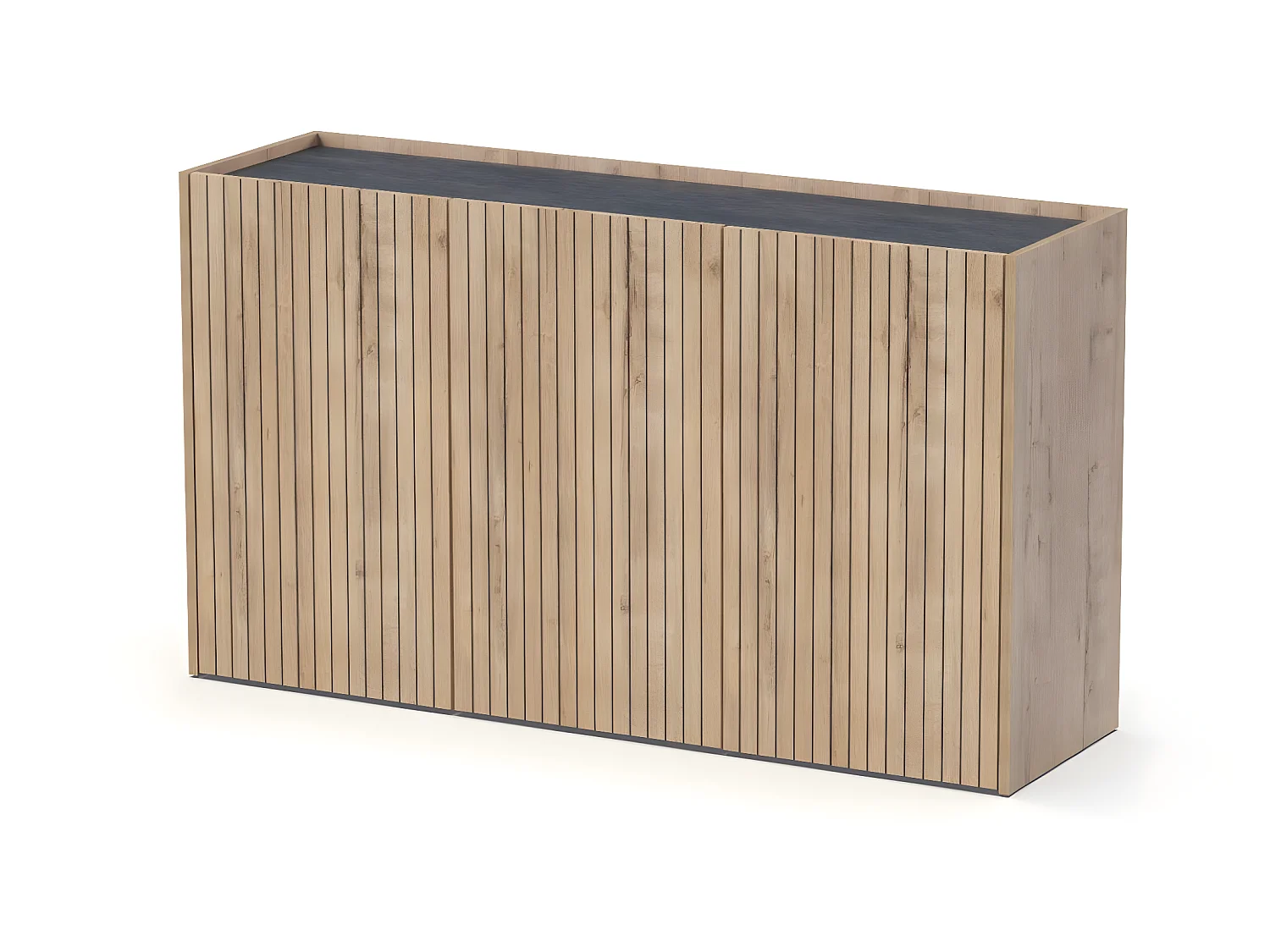 Buffet, commode de salon coloris chêne doré - L. 140 x L. 40 x H. 80  cm