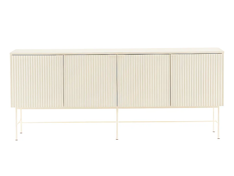Molly - Buffet 4 portes en bois et métal L180cm - Crème