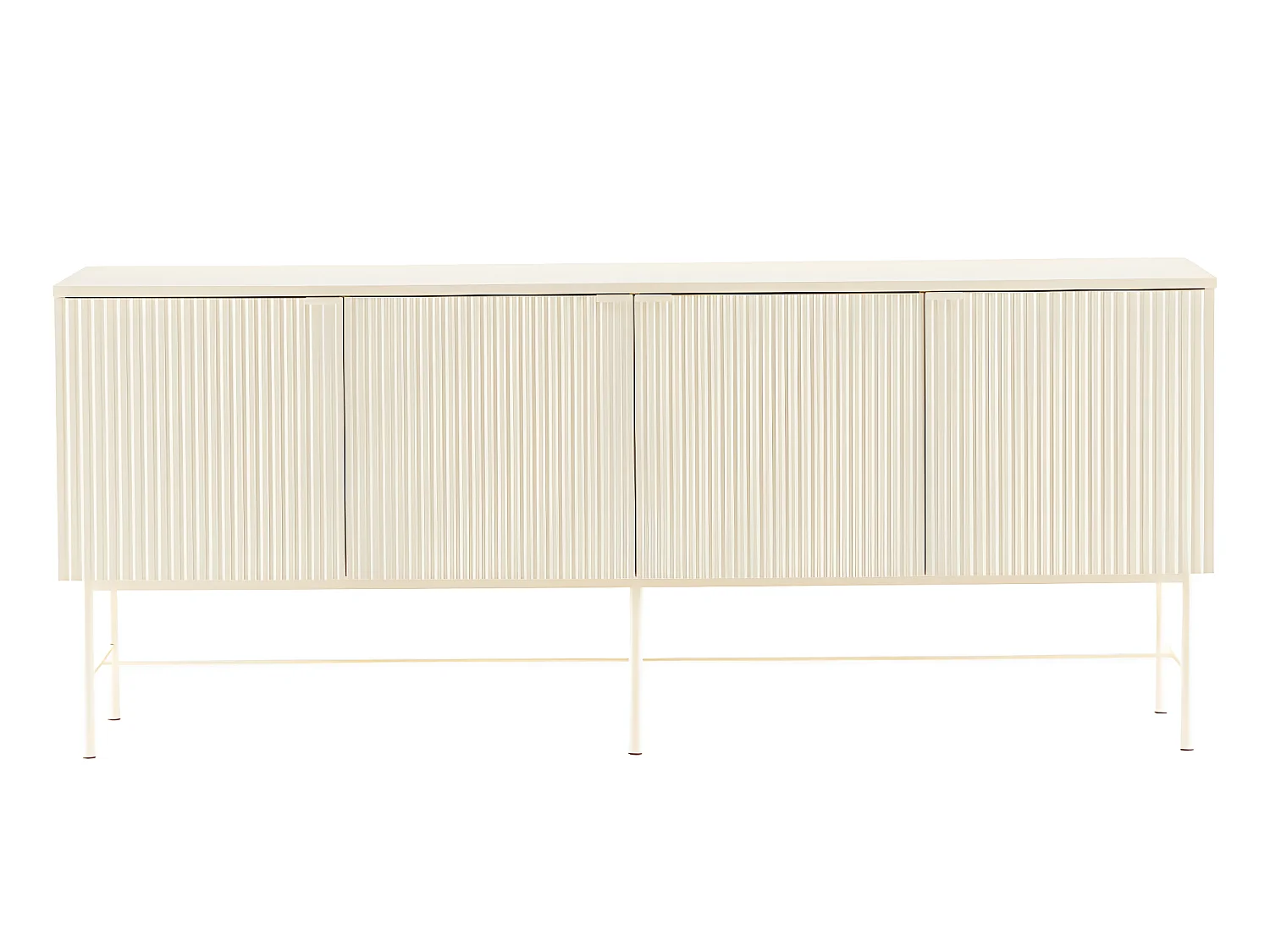 Molly - Buffet 4 portes en bois et métal L180cm - Crème