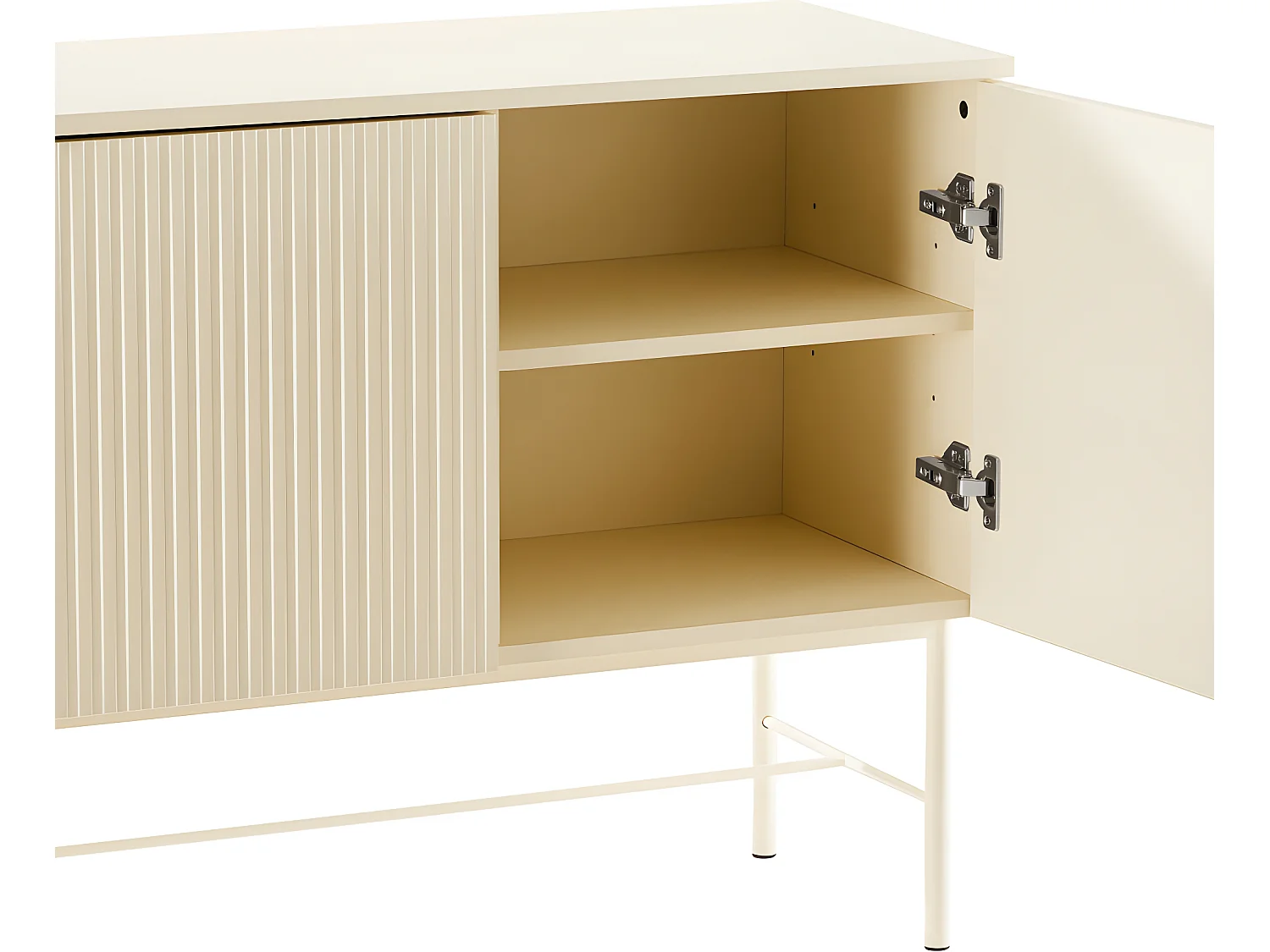 Molly - Buffet 4 portes en bois et métal L180cm - Crème