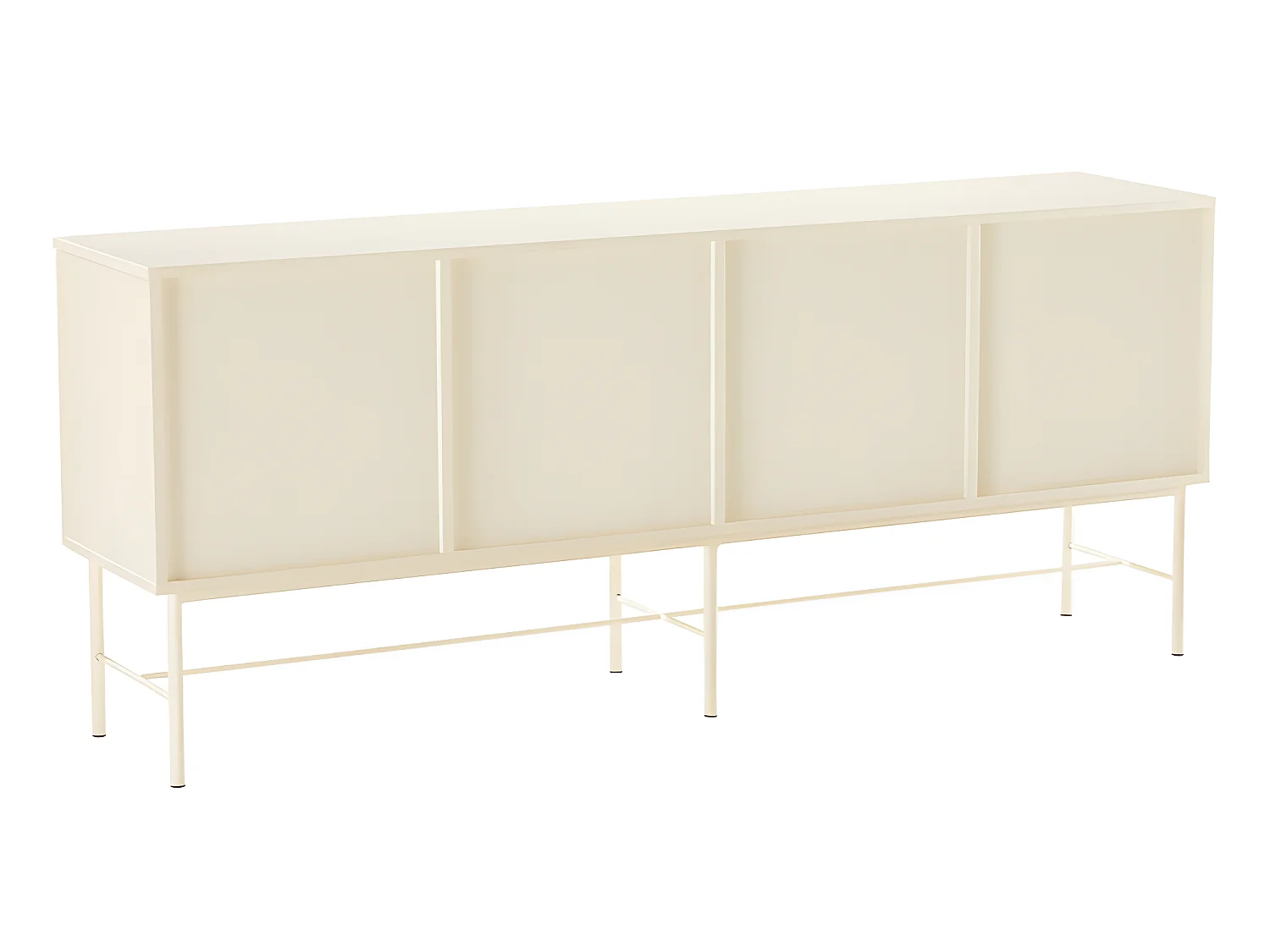 Molly - Buffet 4 portes en bois et métal L180cm - Crème