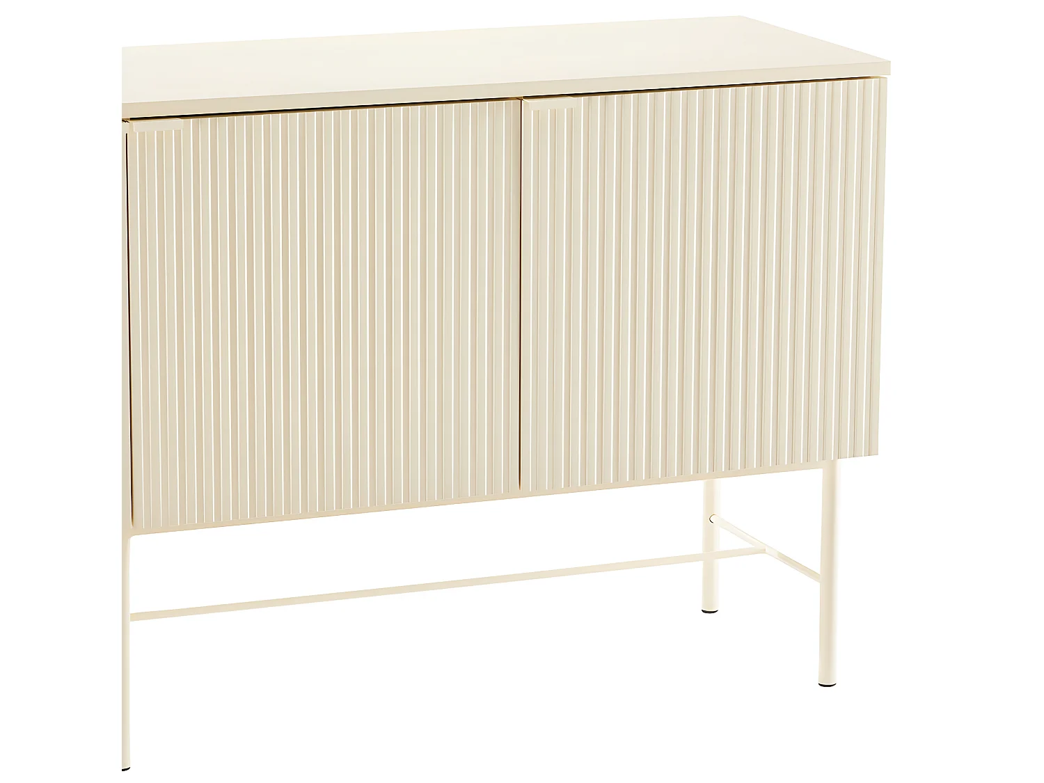 Molly - Buffet 4 portes en bois et métal L180cm - Crème