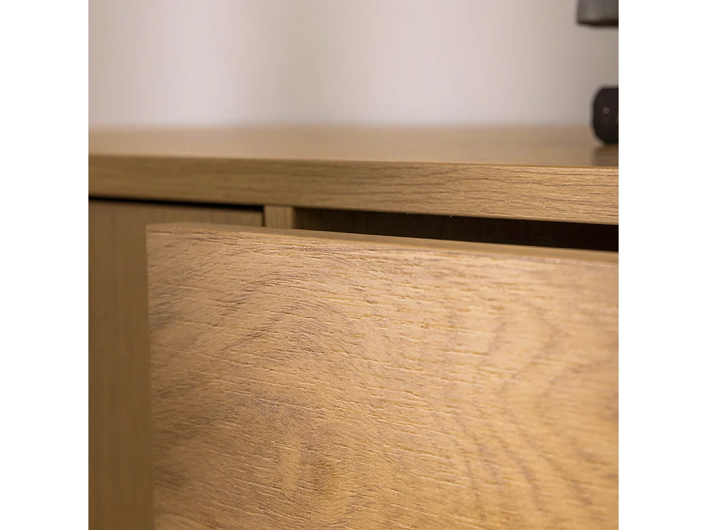 Since - Buffet 2 portes, 3 tiroirs en bois L180cm - Bois clair