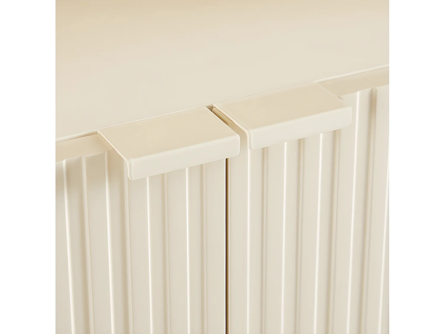 Molly - Bibliothèque 4 niches, 2 portes en bois et métal H200cm - Crème