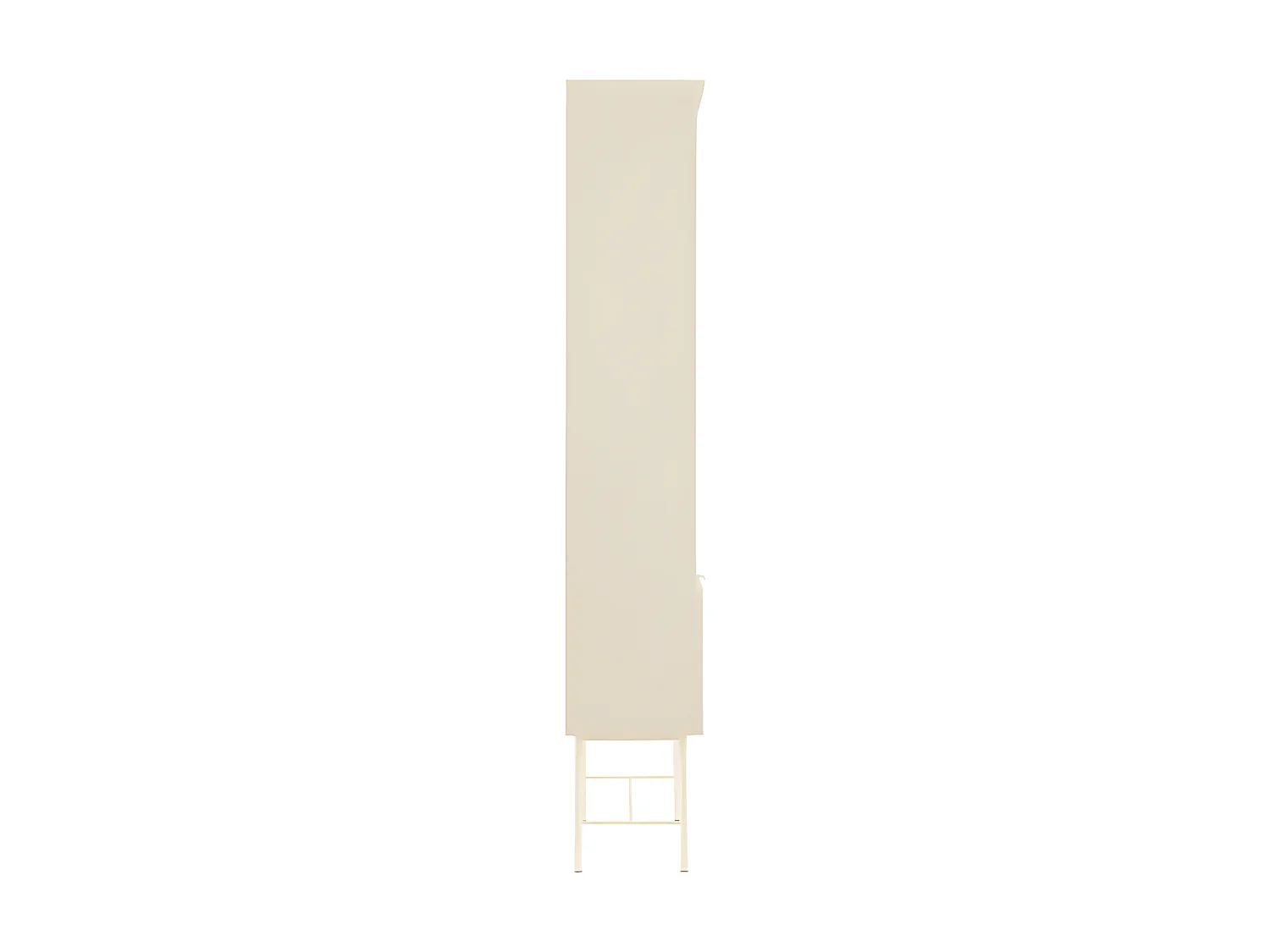 Molly - Bibliothèque 4 niches, 2 portes en bois et métal H200cm - Crème