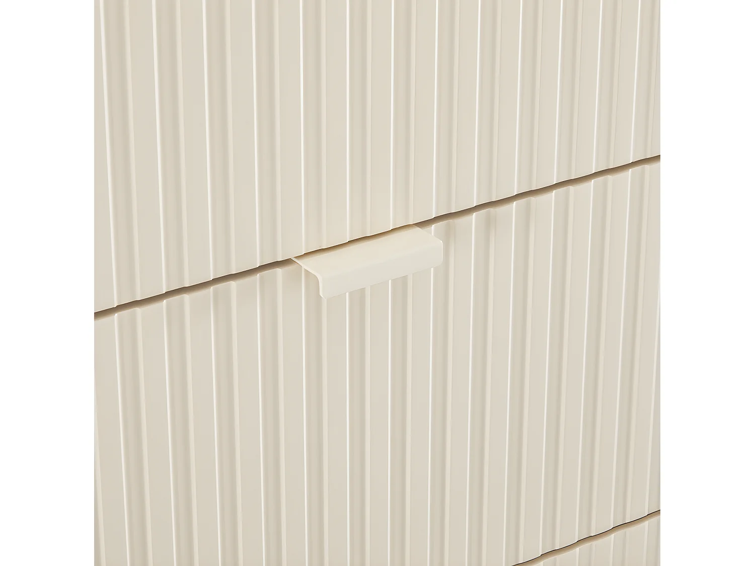 Molly - Commode 4 tiroirs en bois et métal L79cm - Crème