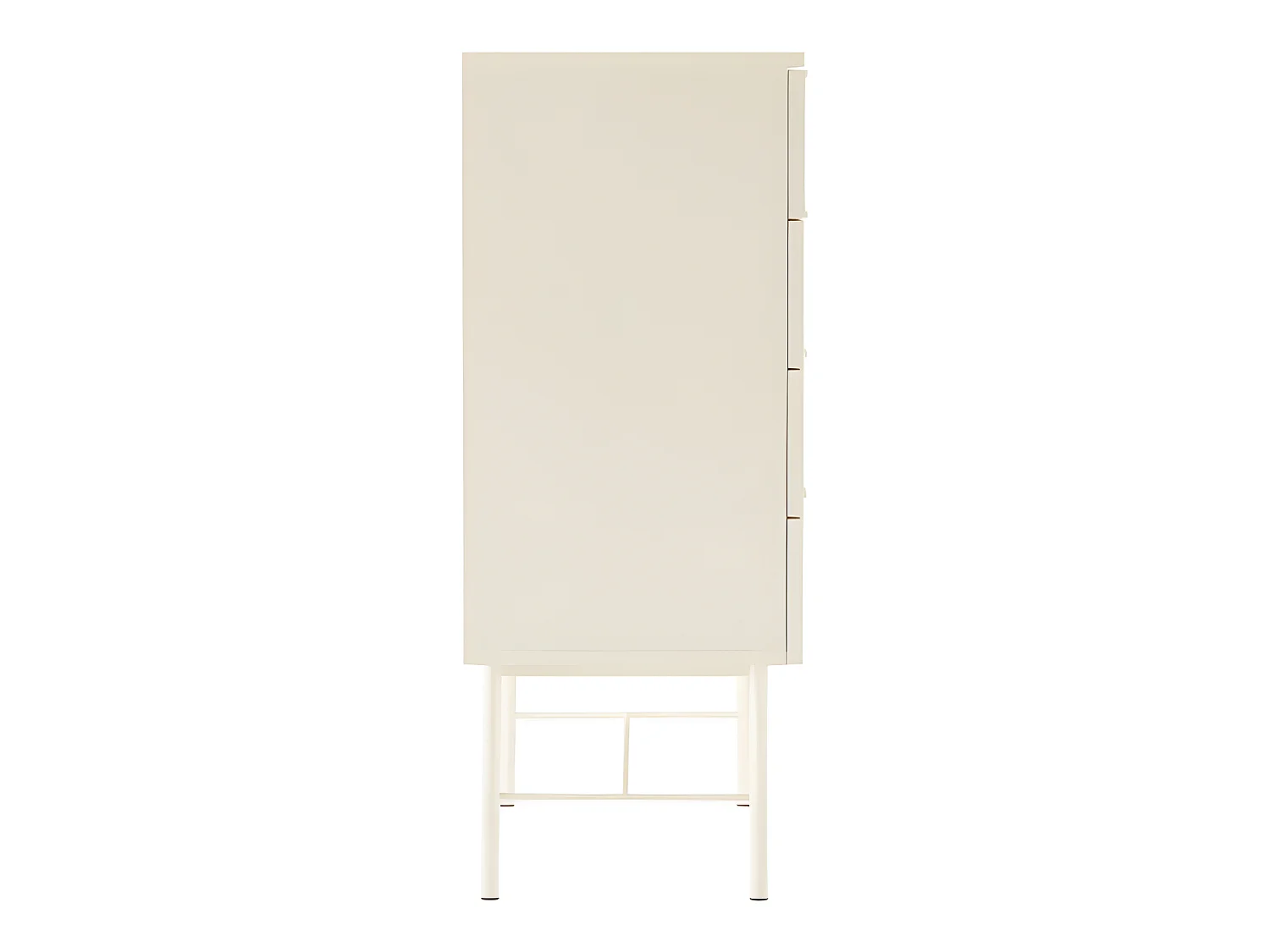 Molly - Commode 4 tiroirs en bois et métal L79cm - Crème
