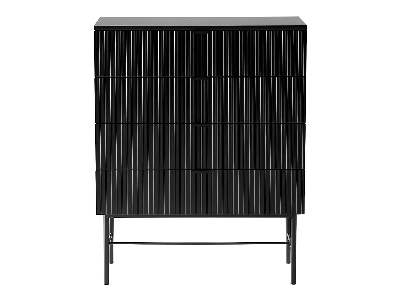 Molly - Commode 4 tiroirs en bois et métal L79cm - Noir