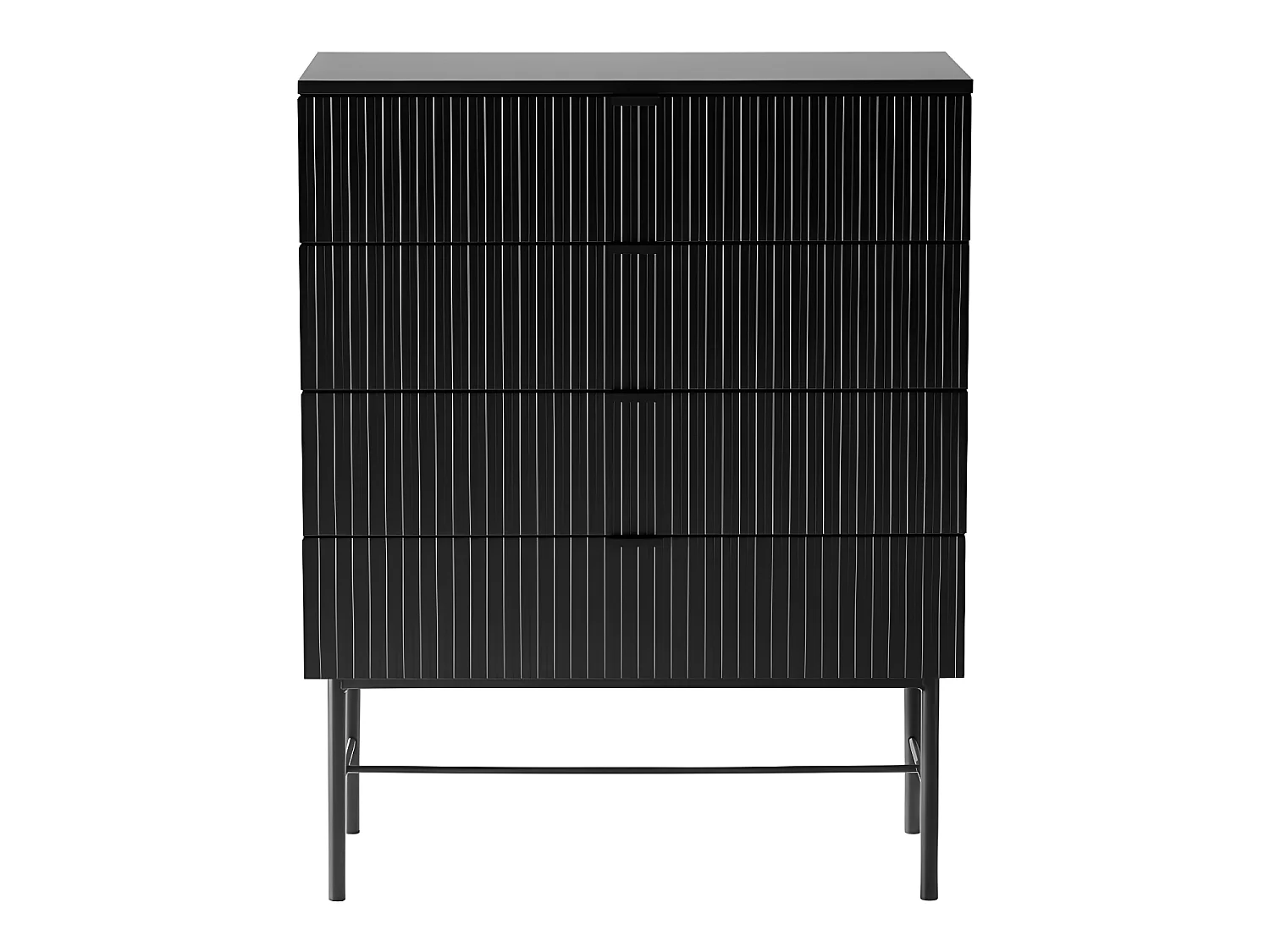 Molly - Commode 4 tiroirs en bois et métal L79cm - Noir