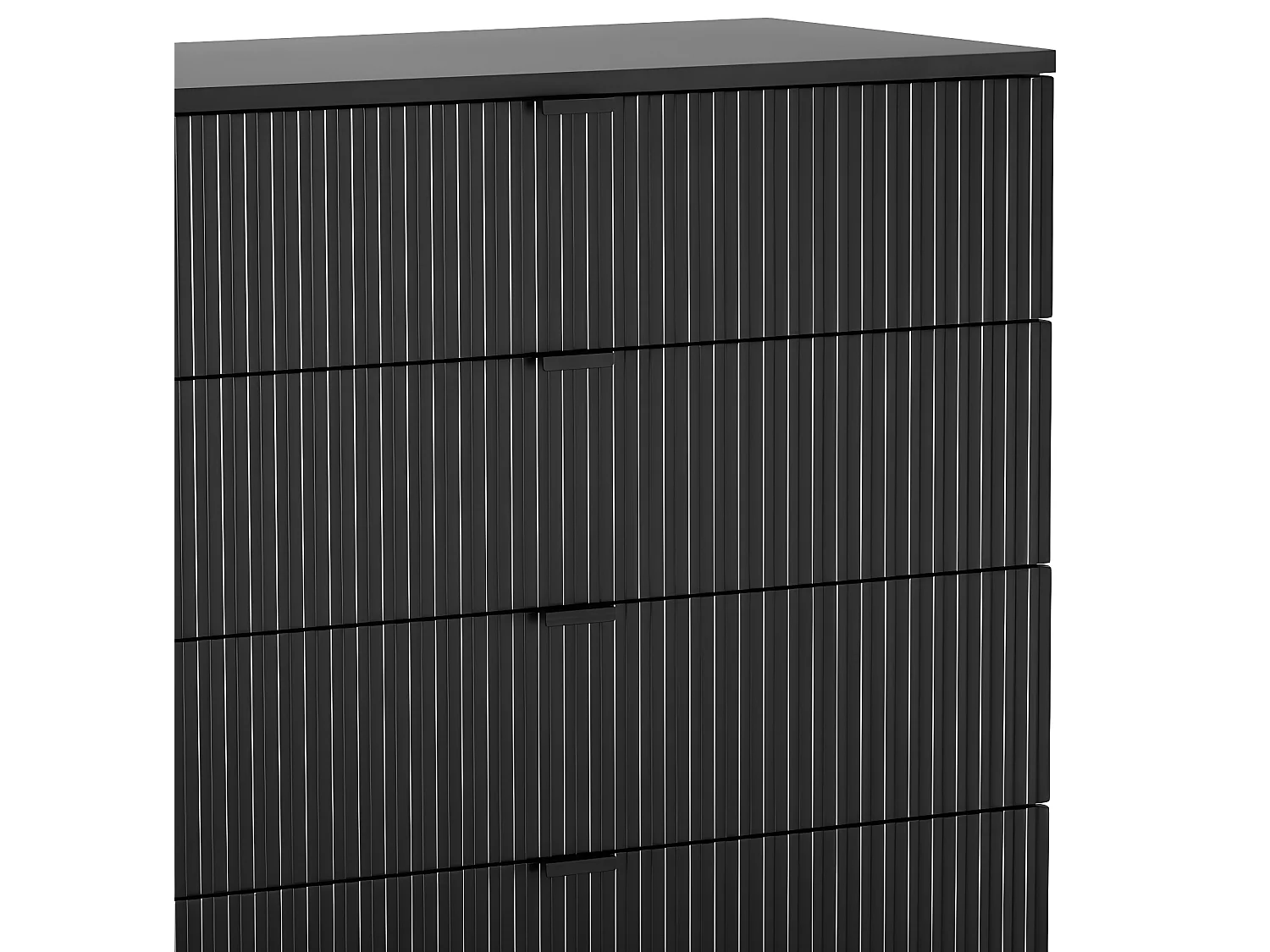 Molly - Commode 4 tiroirs en bois et métal L79cm - Noir