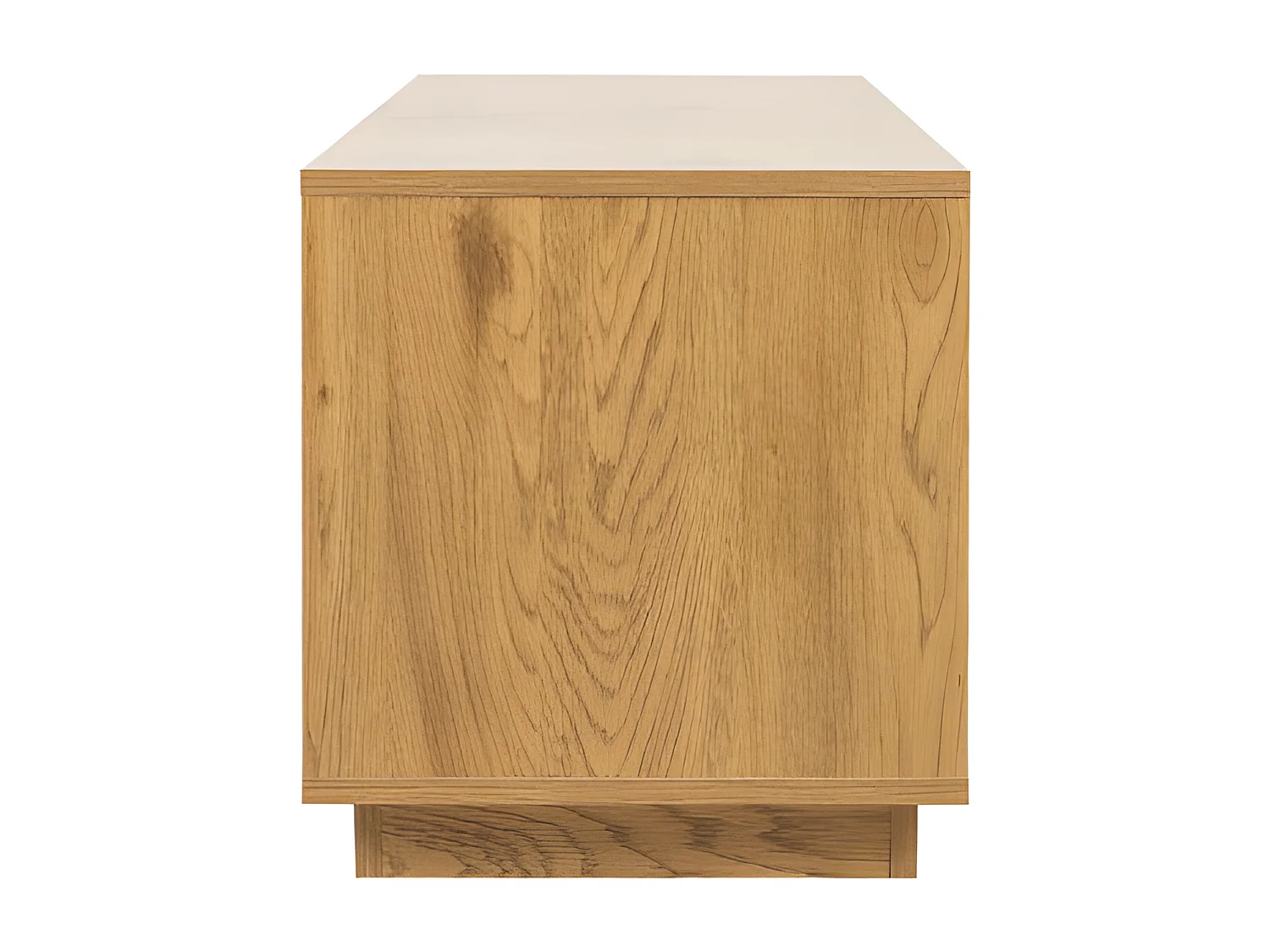 Since - Meuble tv 2 tiroirs, 2 niches en bois L180cm - Bois clair