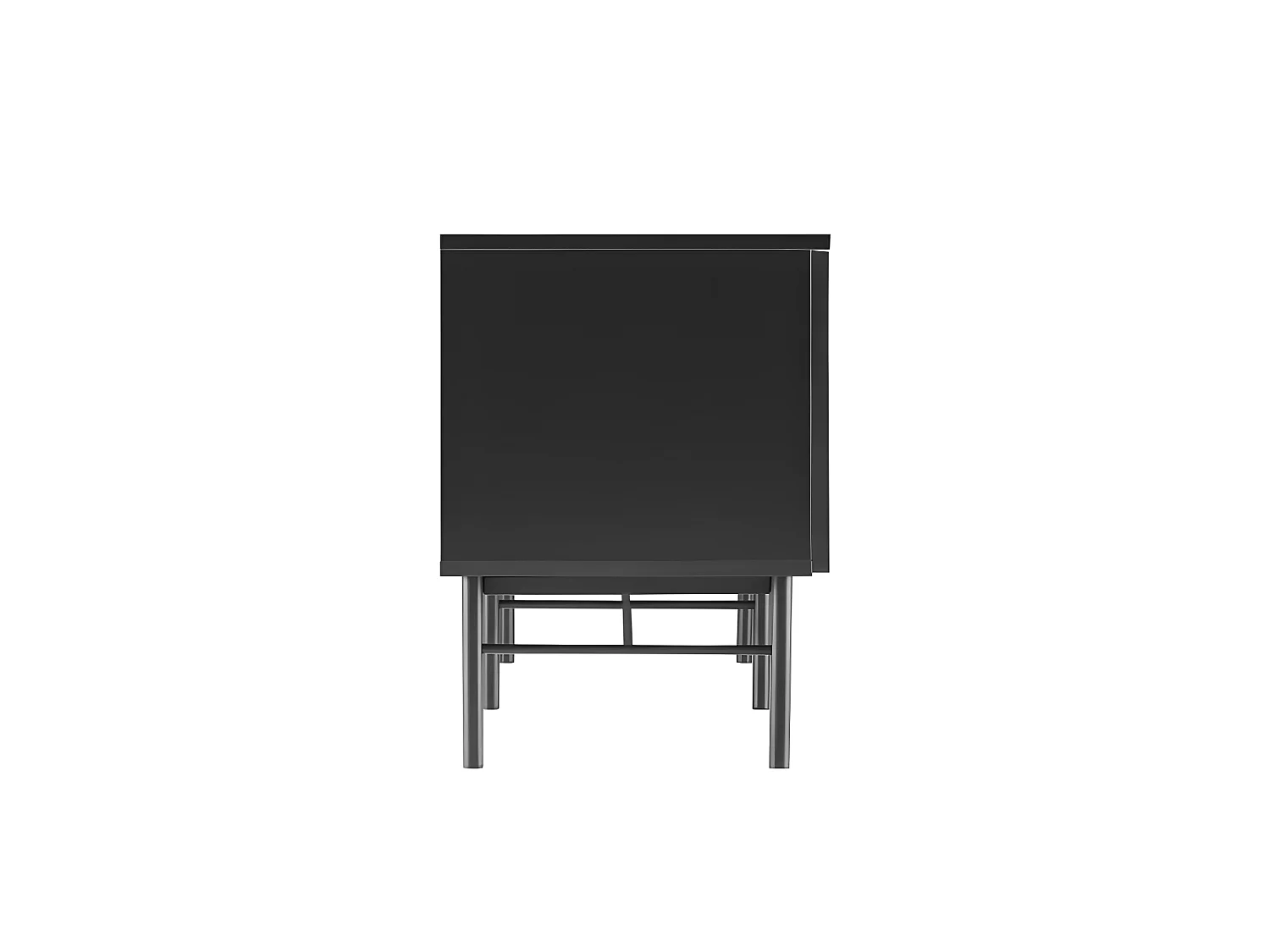 Molly - Meuble tv 2 portes, 2 niches en bois et métal L150cm - Noir